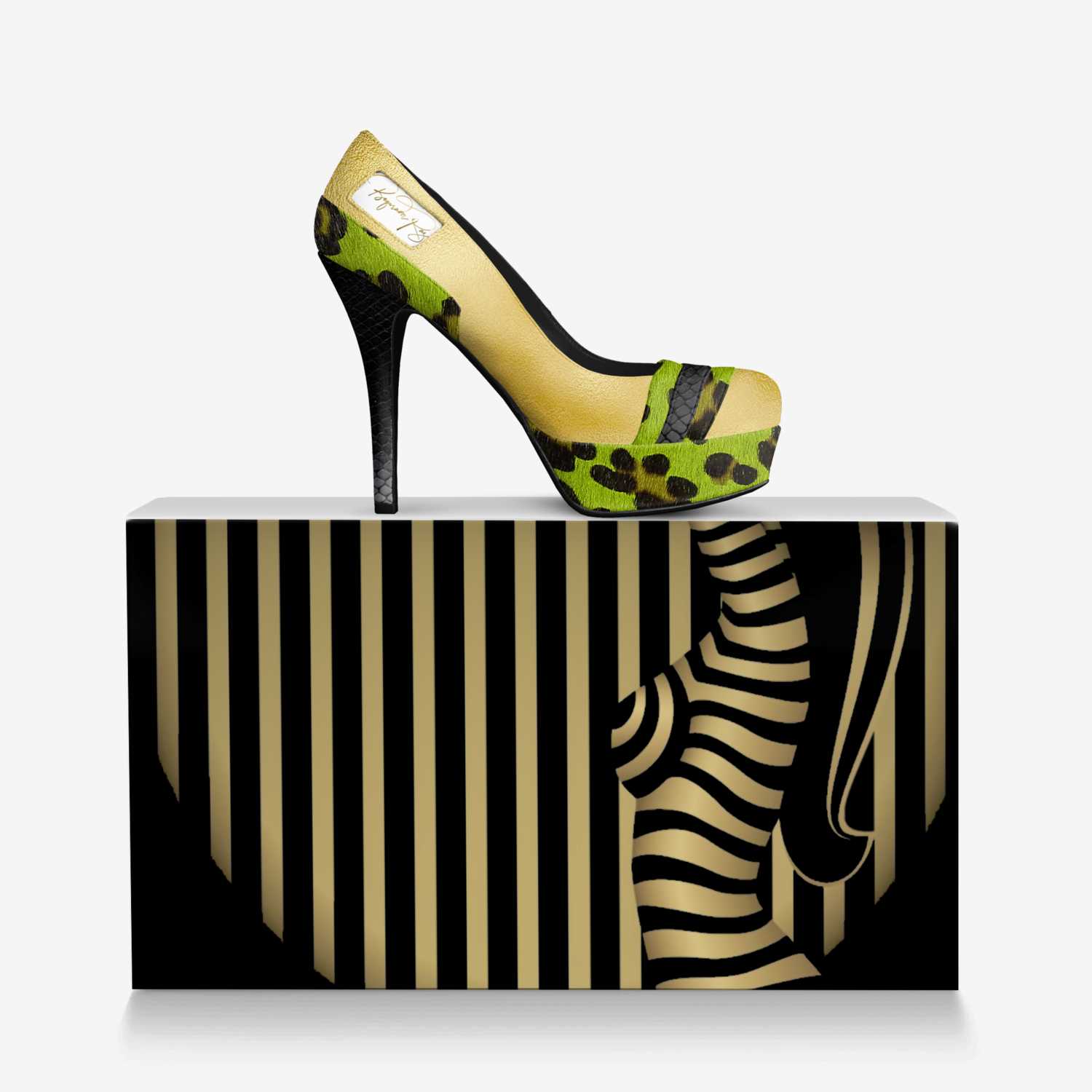 Boqorada Raz custom made in Italy shoes by Selena A Razo Bell | Over box view