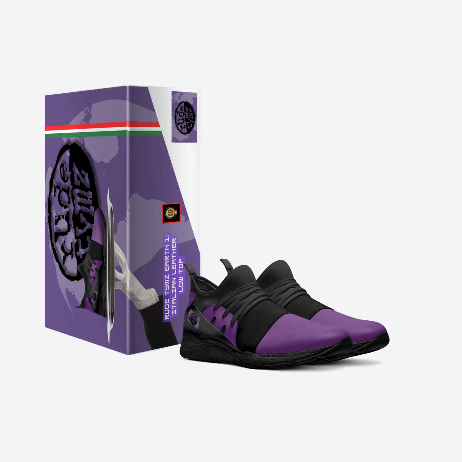 RT Purple Earth 1 custom made in Italy shoes by Byron Burke Aka Popâ Ur-mää | Box view