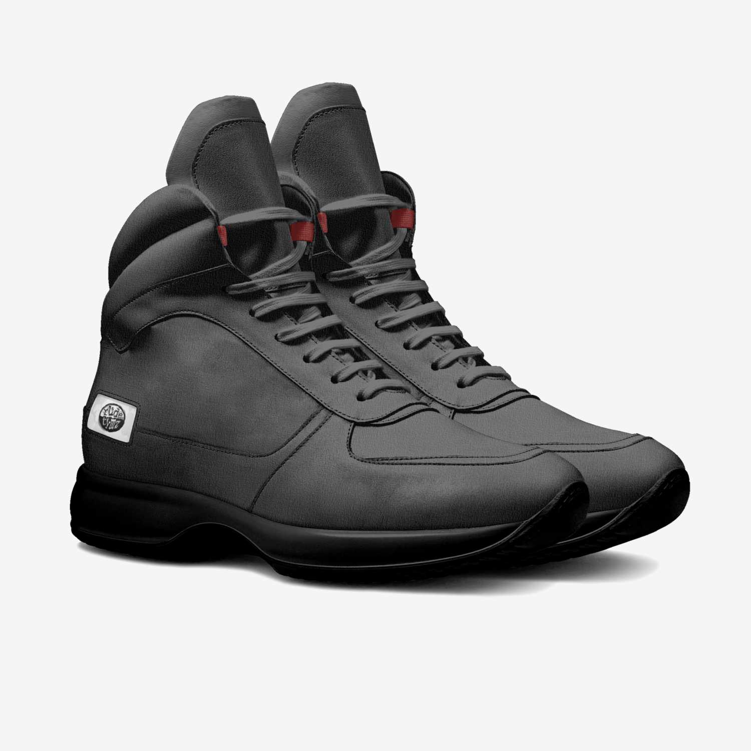 RT Blk Earth Hi To custom made in Italy shoes by Byron Burke Aka Popâ Ur-mää | Double view