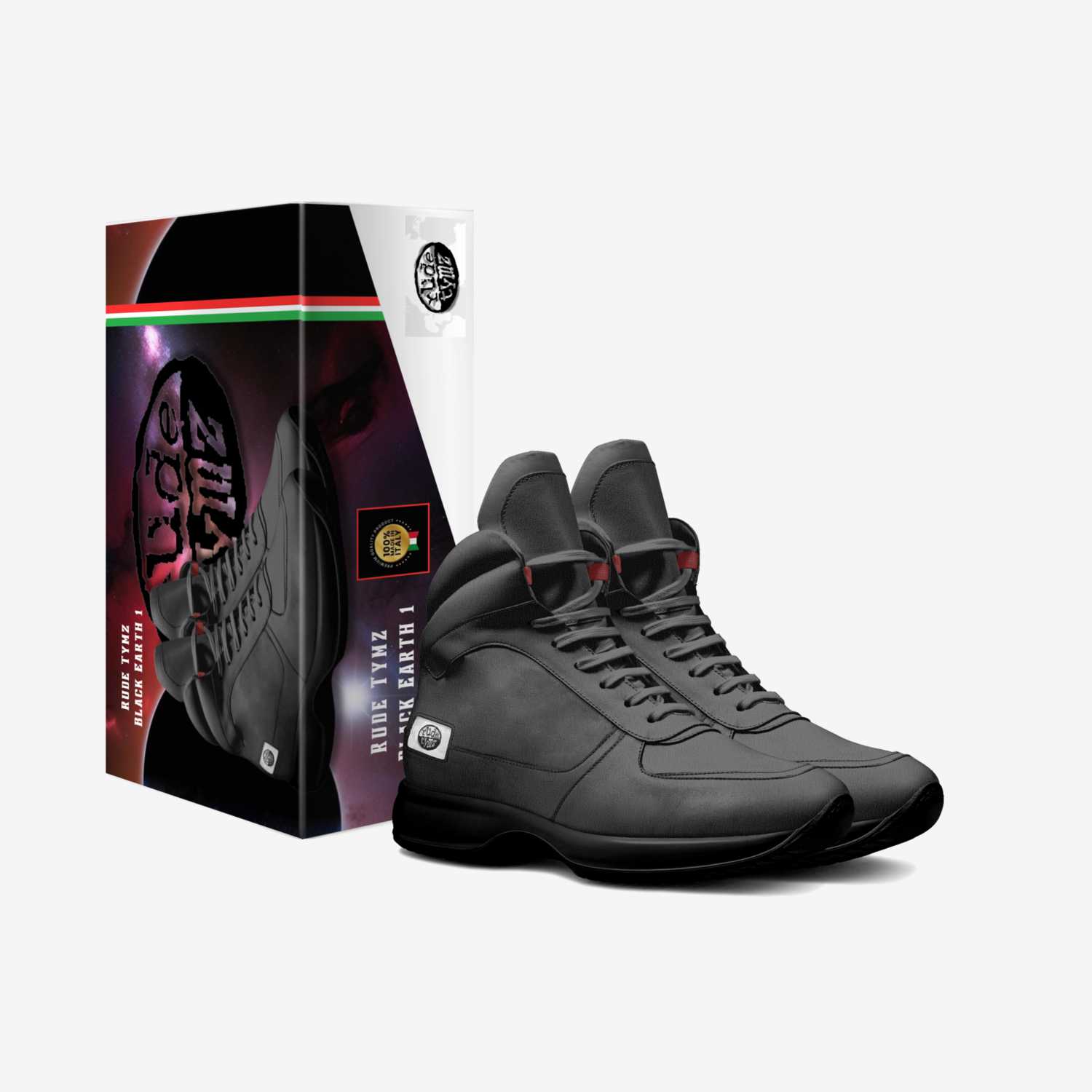 RT Blk Earth Hi To custom made in Italy shoes by Byron Burke Aka Popâ Ur-mää | Box view