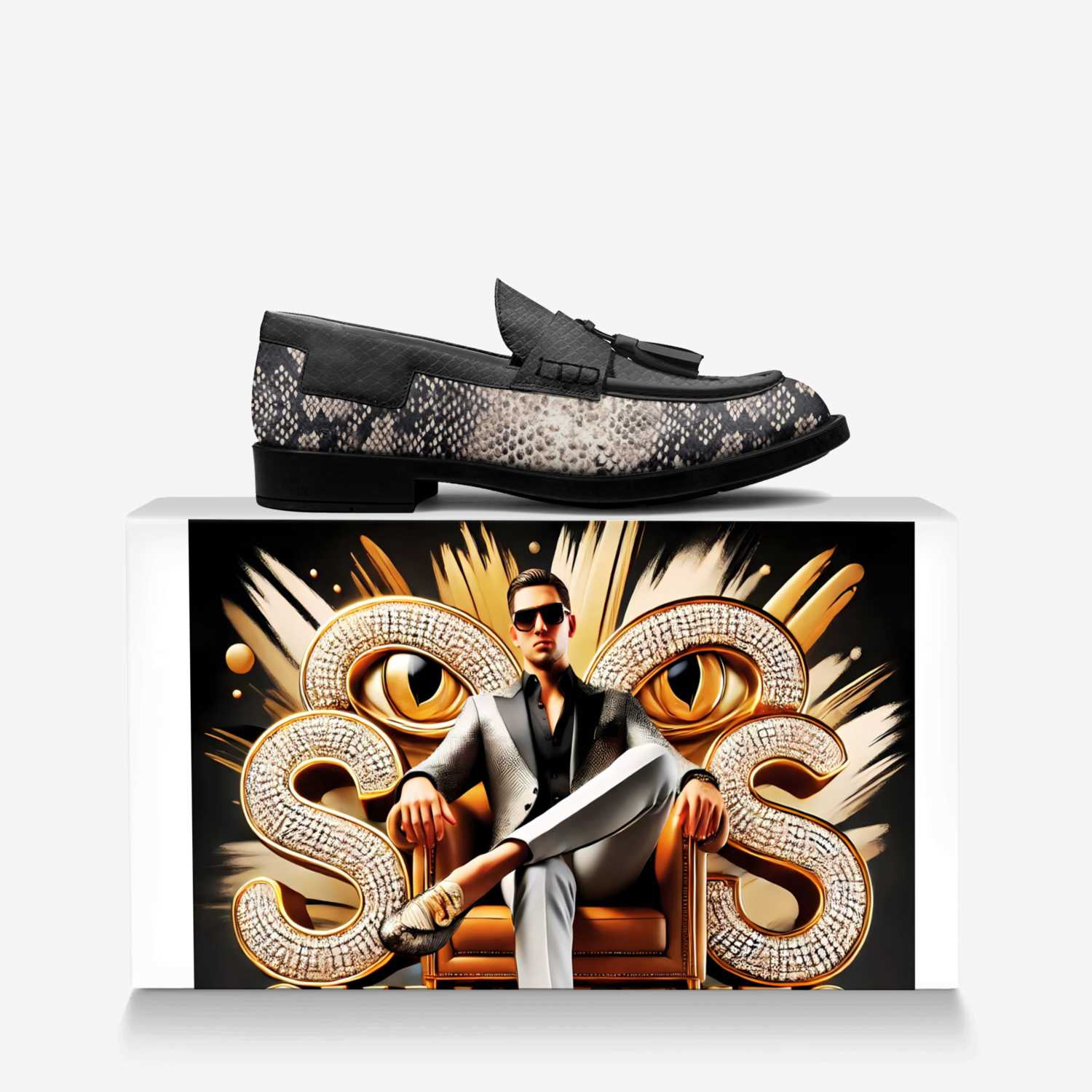 Snake Eyes custom made in Italy shoes by Bullish Boutique | Over box view