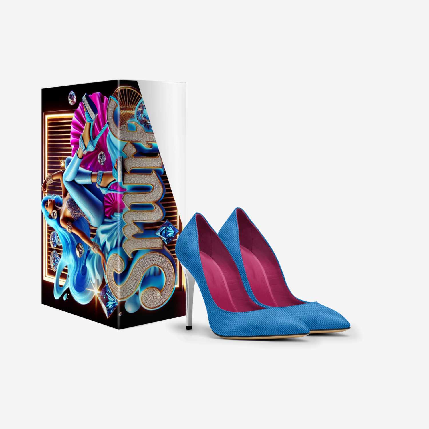Smurfette custom made in Italy shoes by Bullish Boutique | Box view
