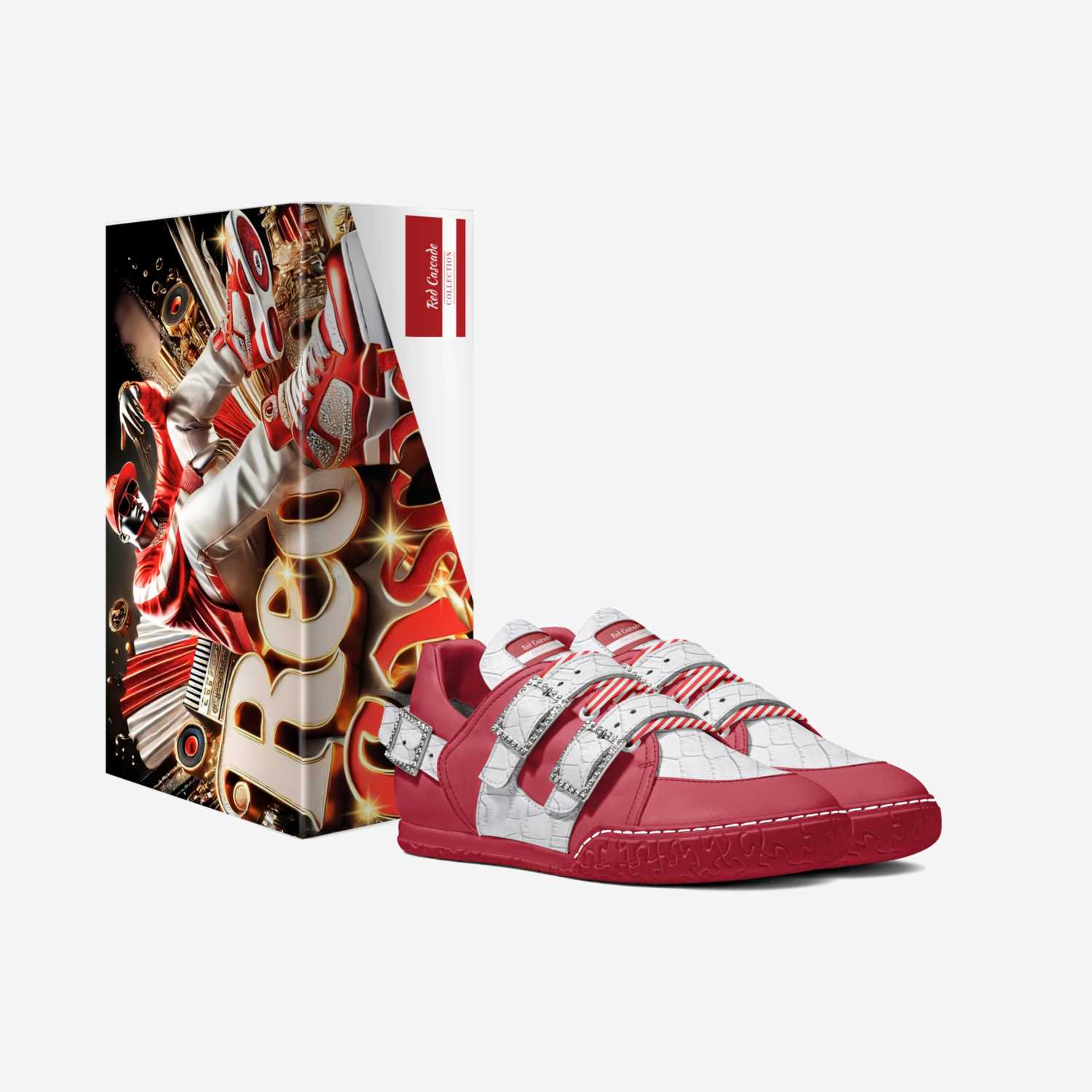Red Cascade custom made in Italy shoes by Bullish Boutique | Box view