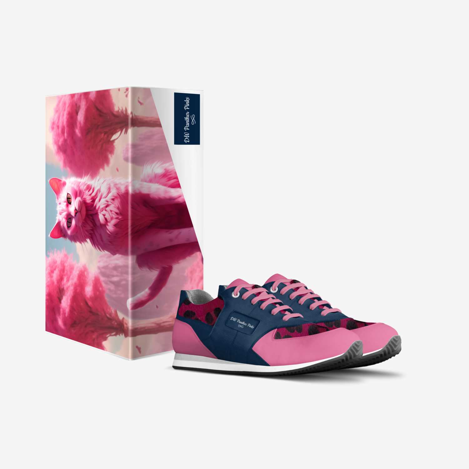DW Panther Pinks  custom made in Italy shoes by Diana Joe | Box view