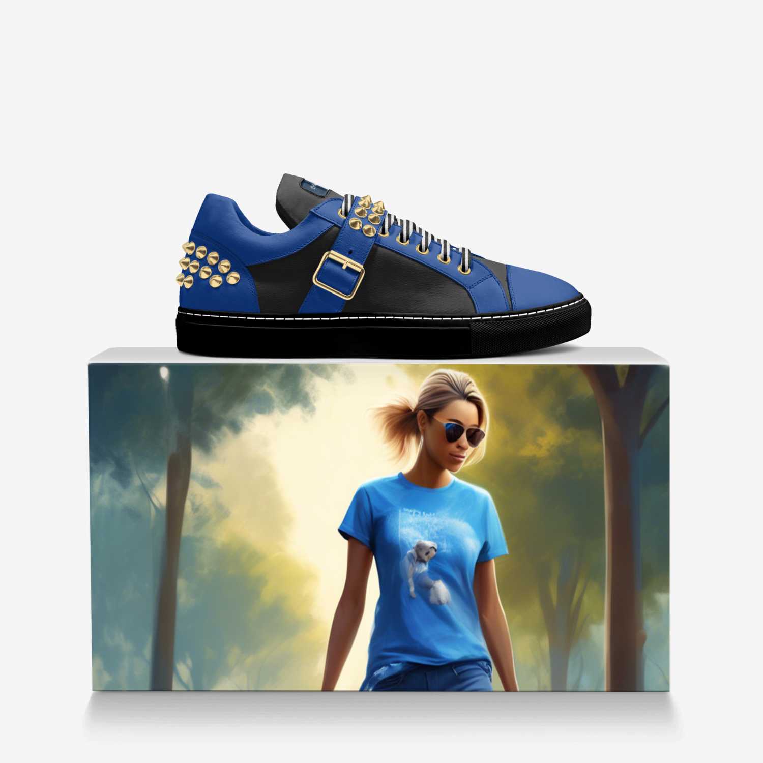DW Blueberries  custom made in Italy shoes by Diana Joe | Over box view