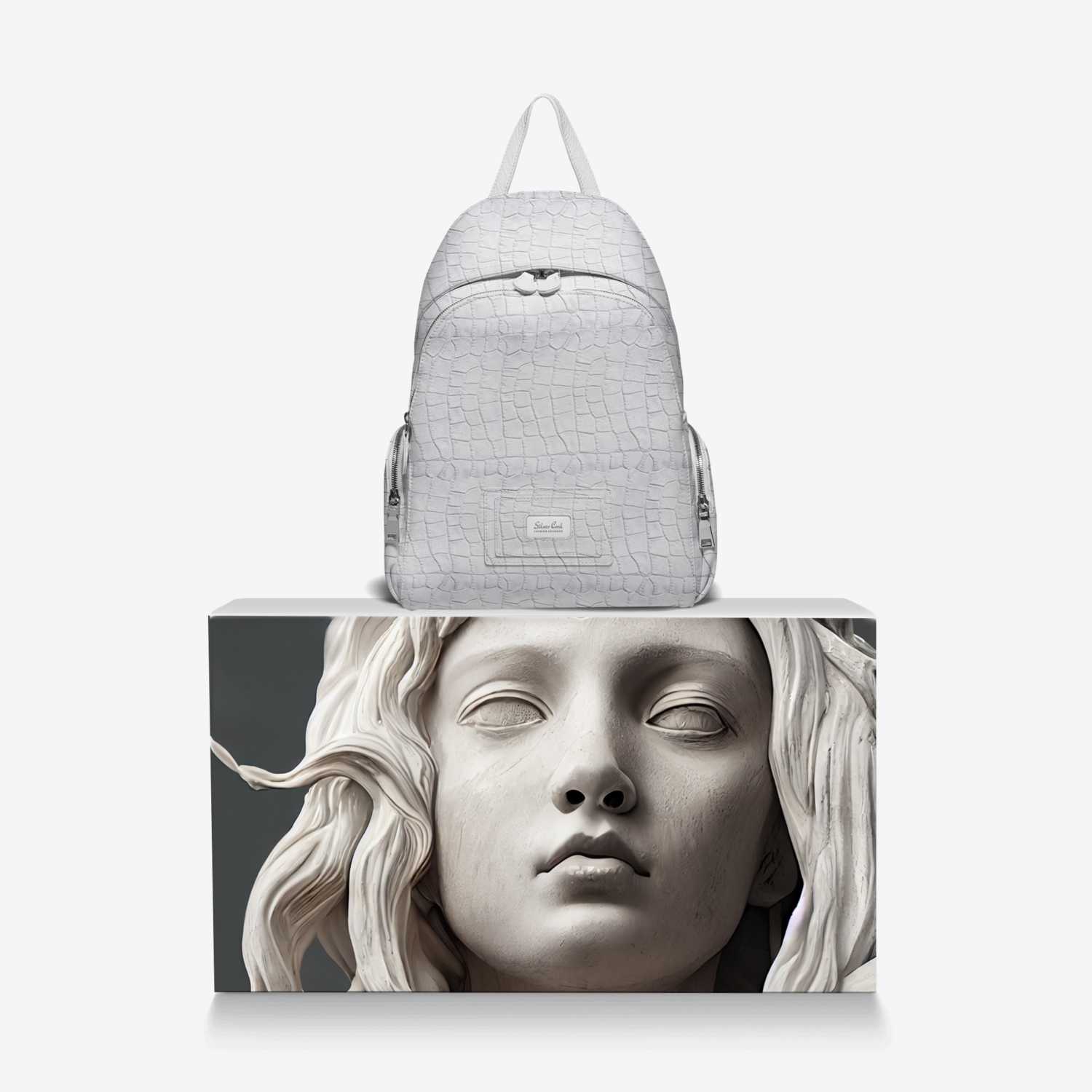 Silver Cord custom made in Italy design by Selena A Razo Bell | Over box view
