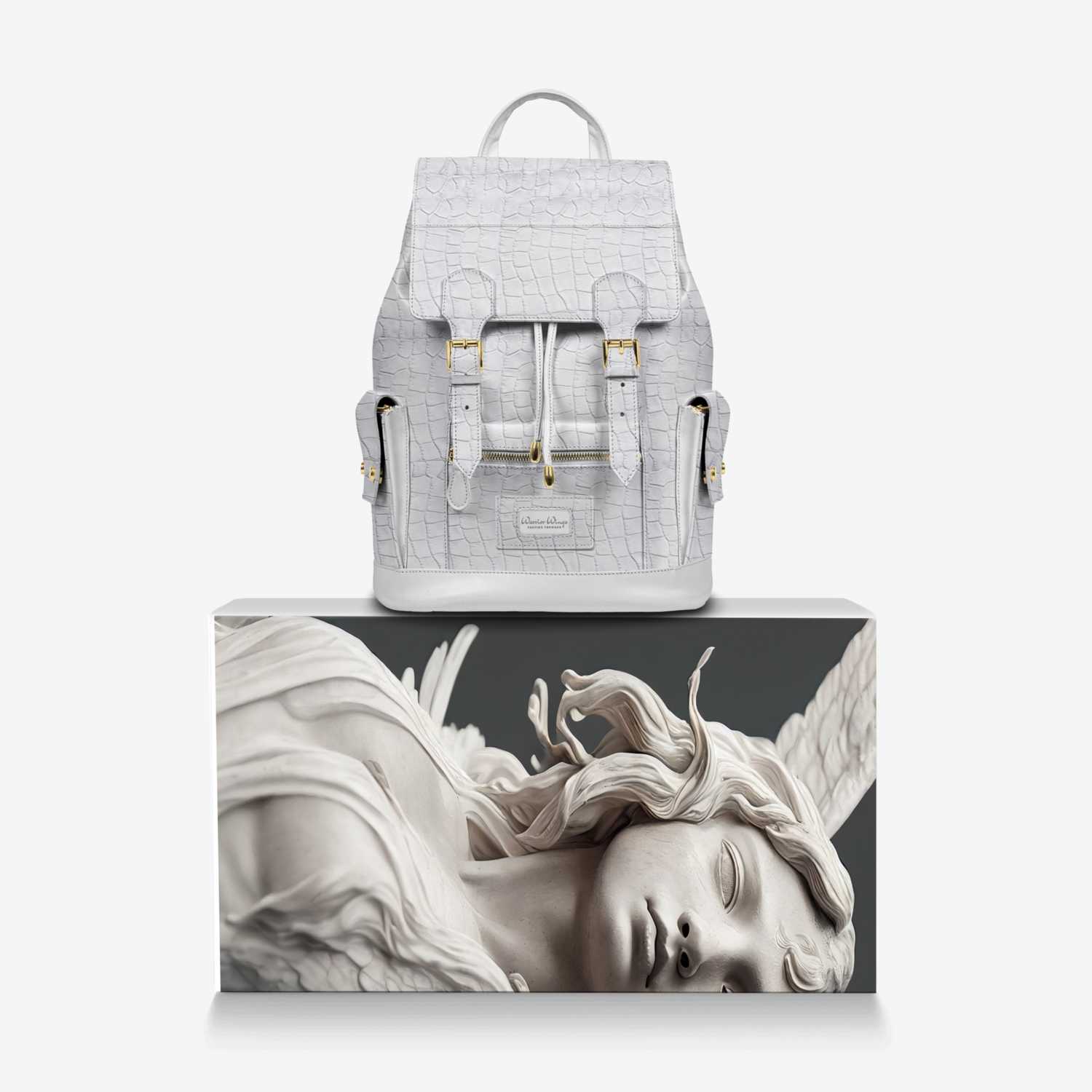 Warrior Wings custom made in Italy design by Selena A Razo Bell | Over box view