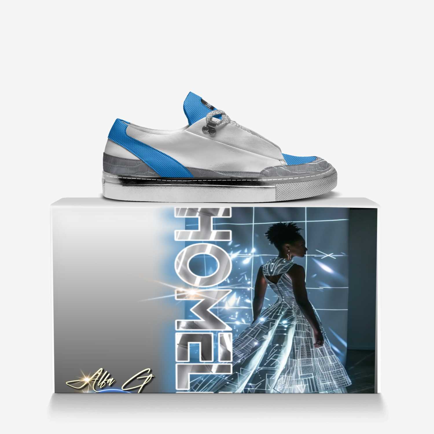 Homeless  custom made in Italy shoes by Gail Griffin | Over box view