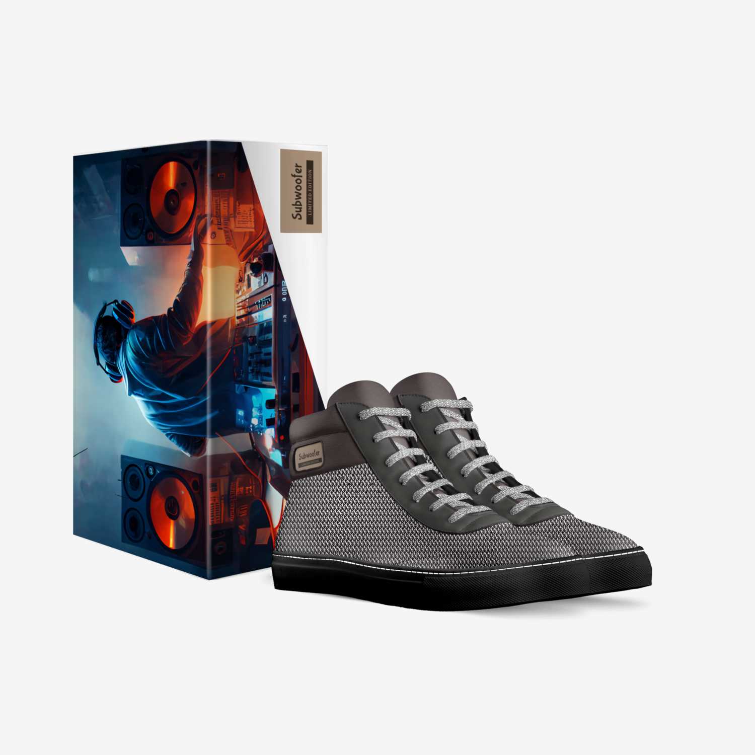 Subwoofer custom made in Italy shoes by Melissa Howard | Box view