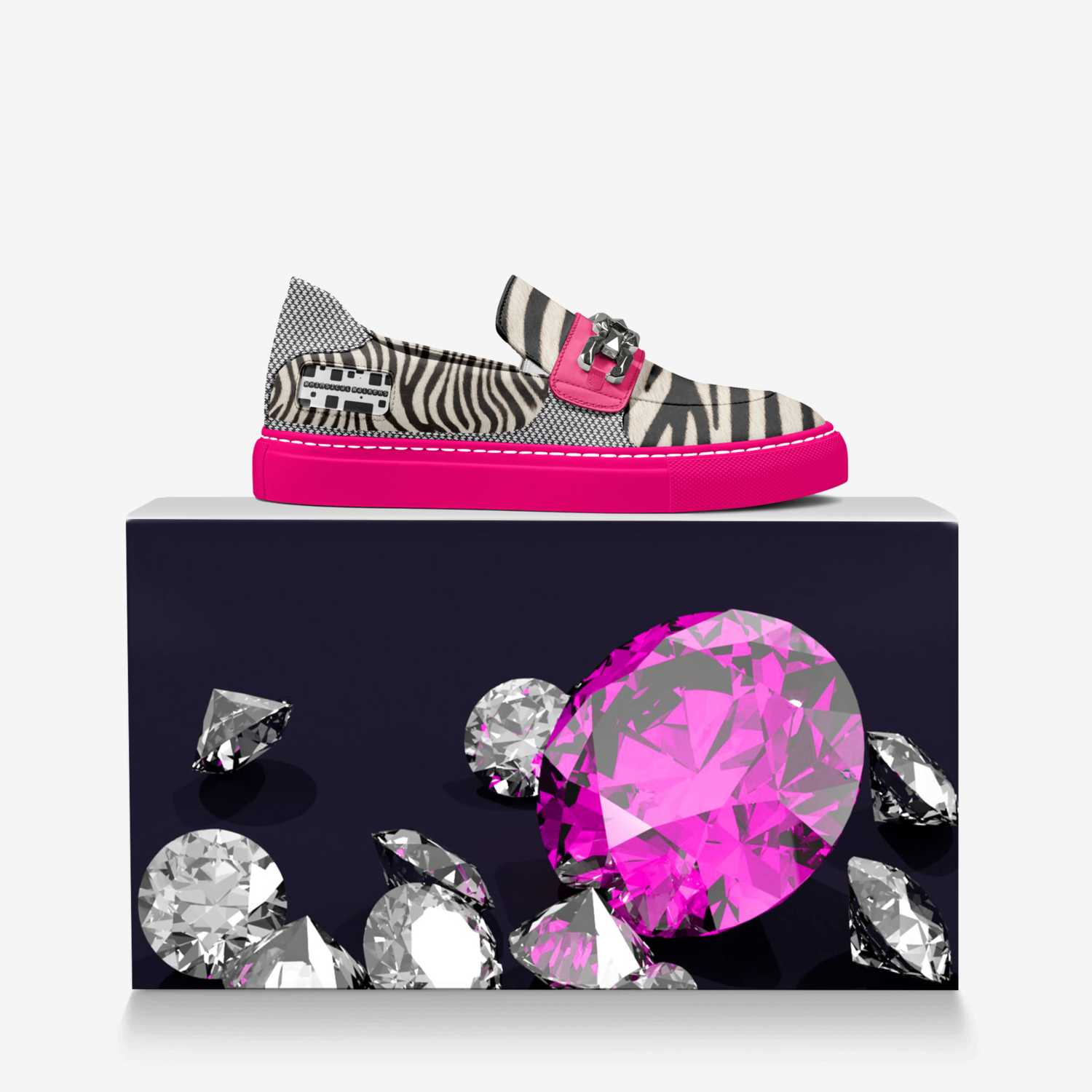 Whimsical Walkers custom made in Italy shoes by Heather Browning | Over box view