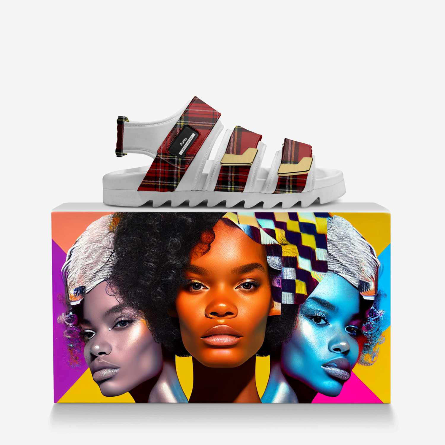 Auras custom made in Italy shoes by Alisun Rocks | Over box view