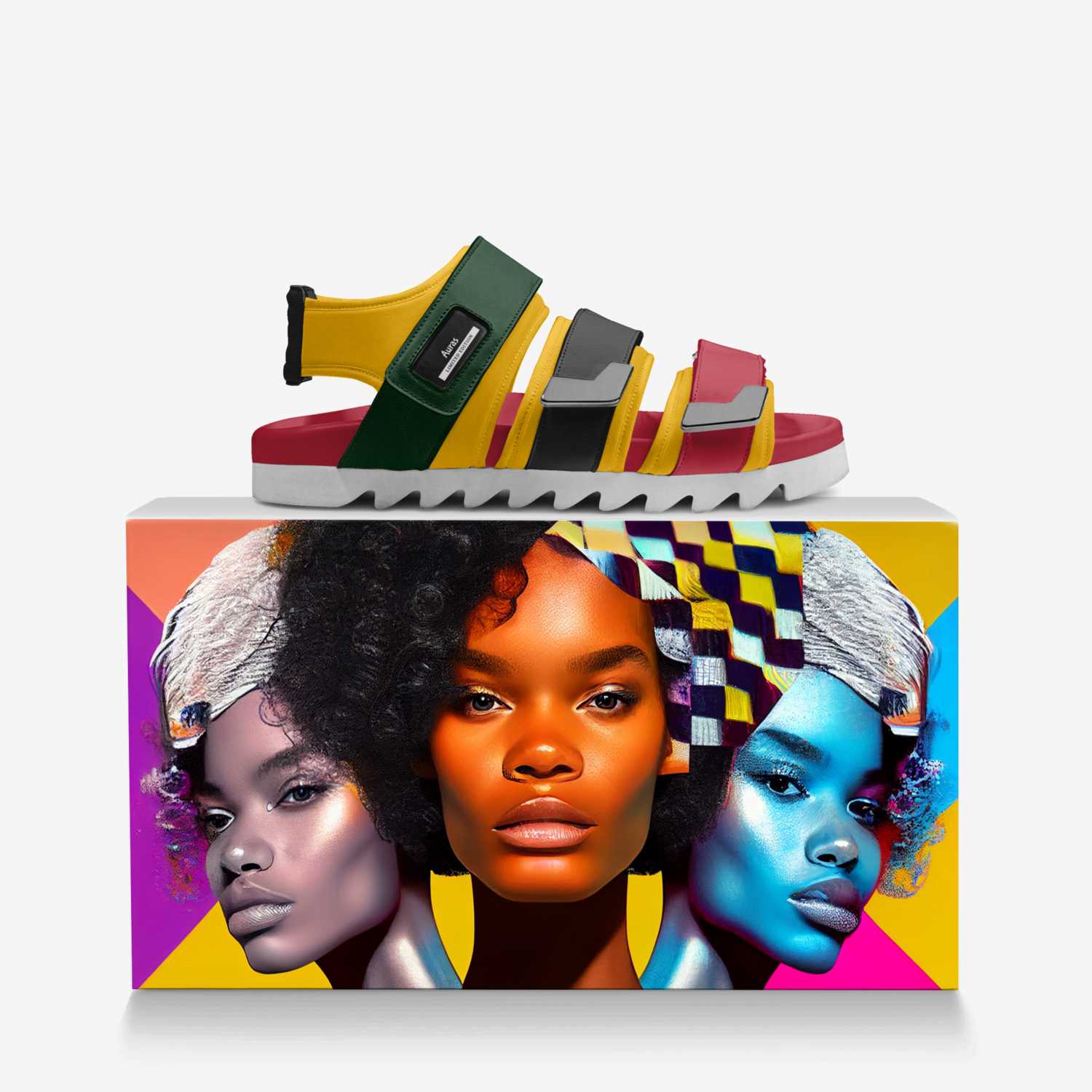 Auras custom made in Italy shoes by Alisun Rocks | Over box view