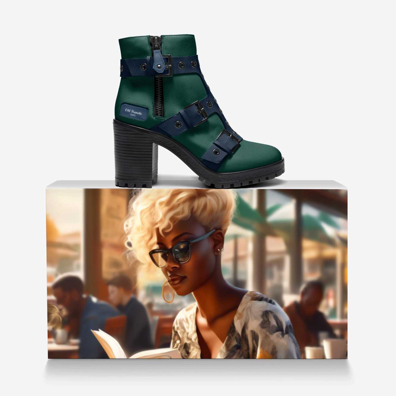 DW Brunette  custom made in Italy shoes by Diana Joe | Over box view
