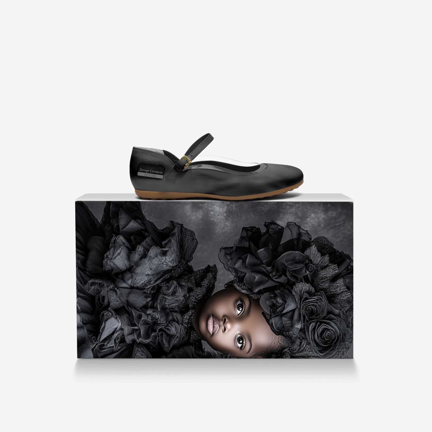 Xarrago Carruurta custom made in Italy shoes by Selena A Razo Bell | Over box view