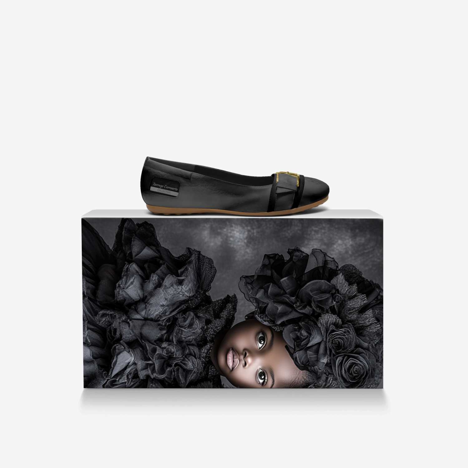 Xarrago Carruurta custom made in Italy shoes by Selena A Razo Bell | Over box view