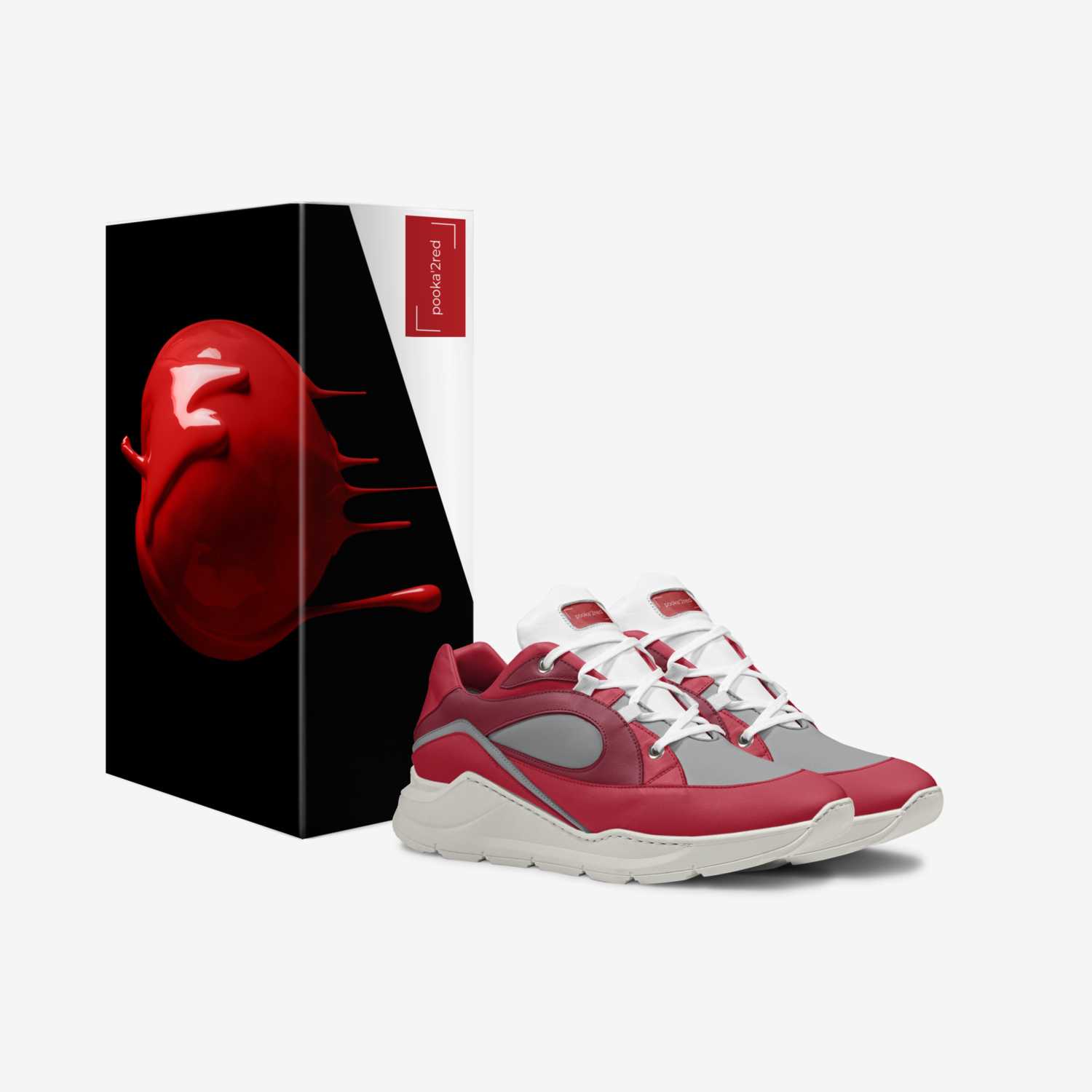 pooka'2red custom made in Italy shoes by Cassandra Morgan | Box view