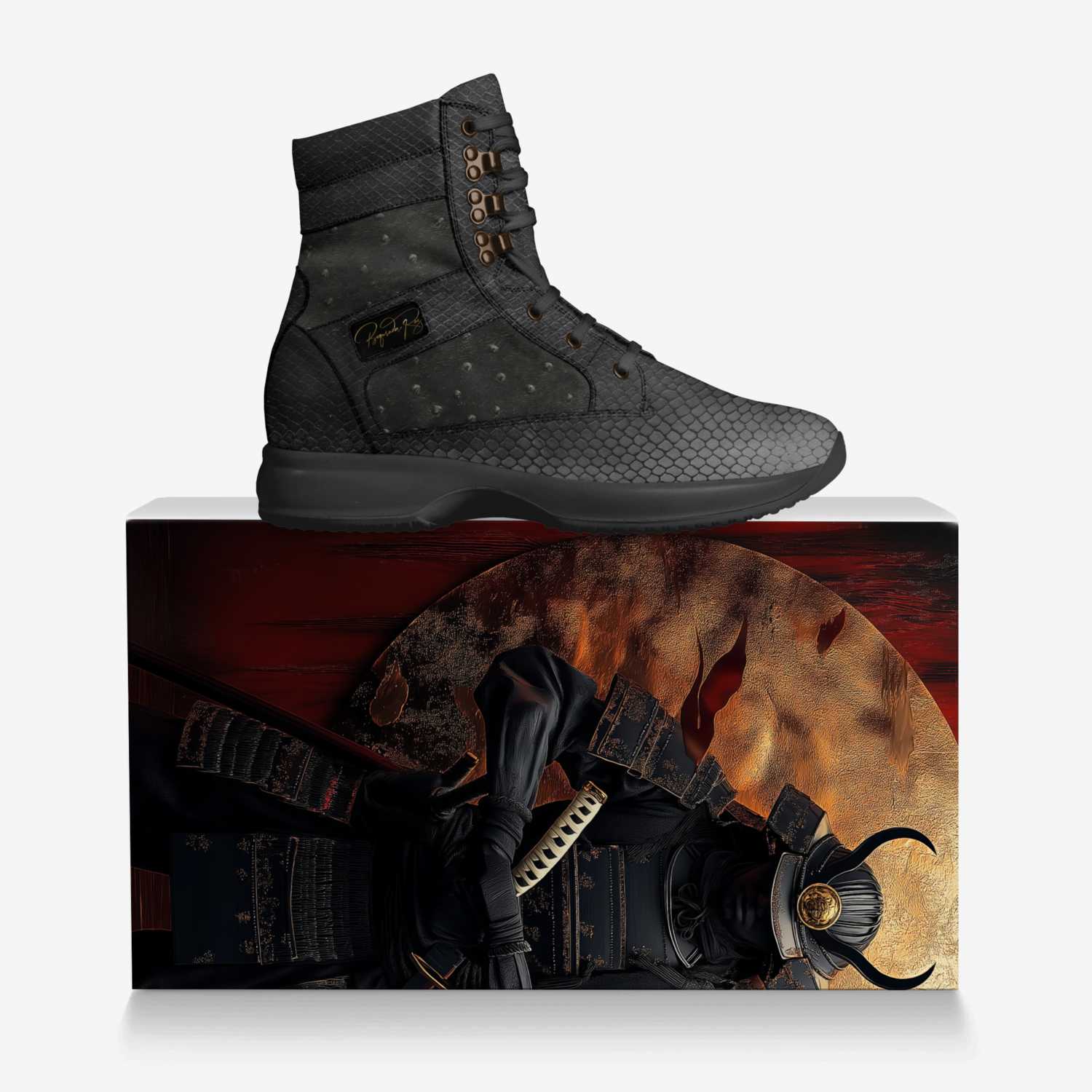 Kuroki Kyuma custom made in Italy shoes by Selena A Razo Bell | Over box view