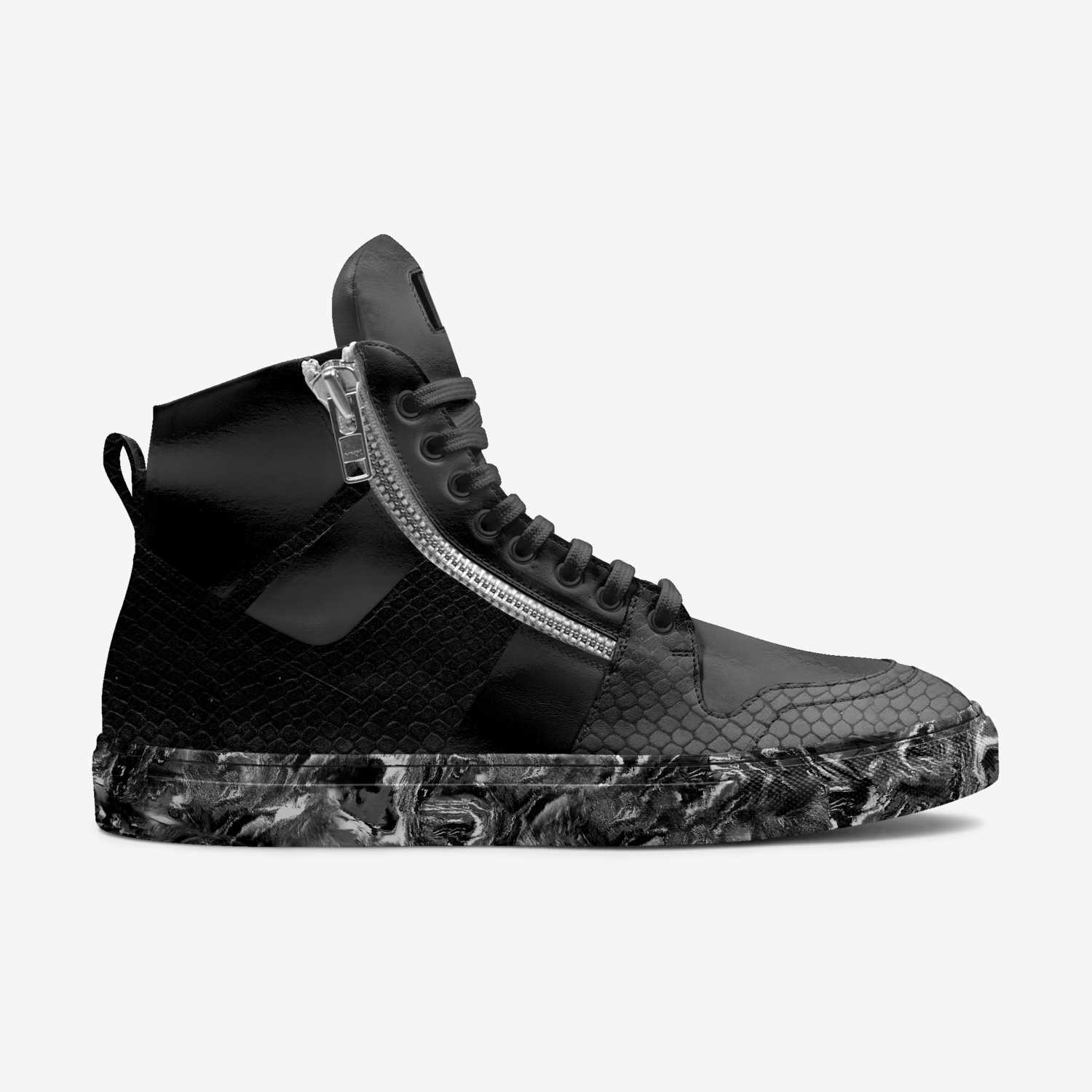 BlkMagicX custom made in Italy shoes by Issac Wright | Side view