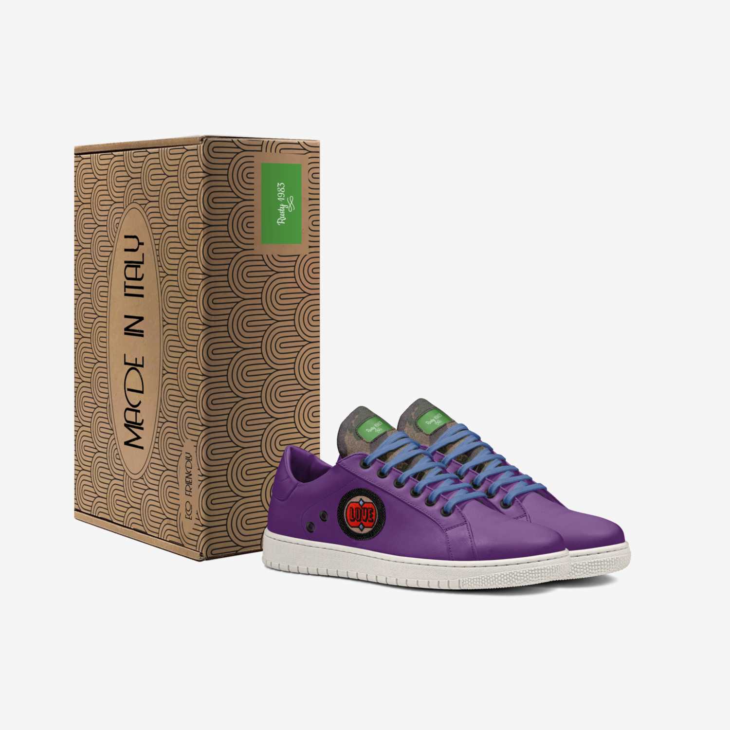 Rusty 1983 custom made in Italy shoes by Darryl van Sutton | Box view