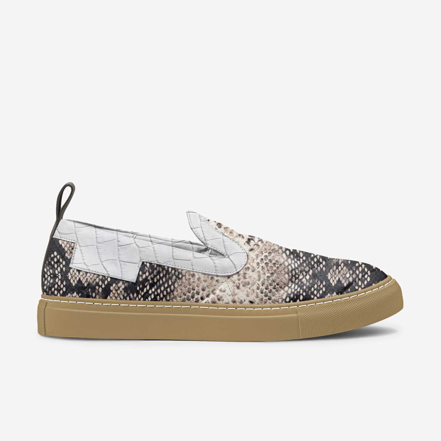 Snake Slip On custom made in Italy shoes by Sherrybeary Williamson | Side view