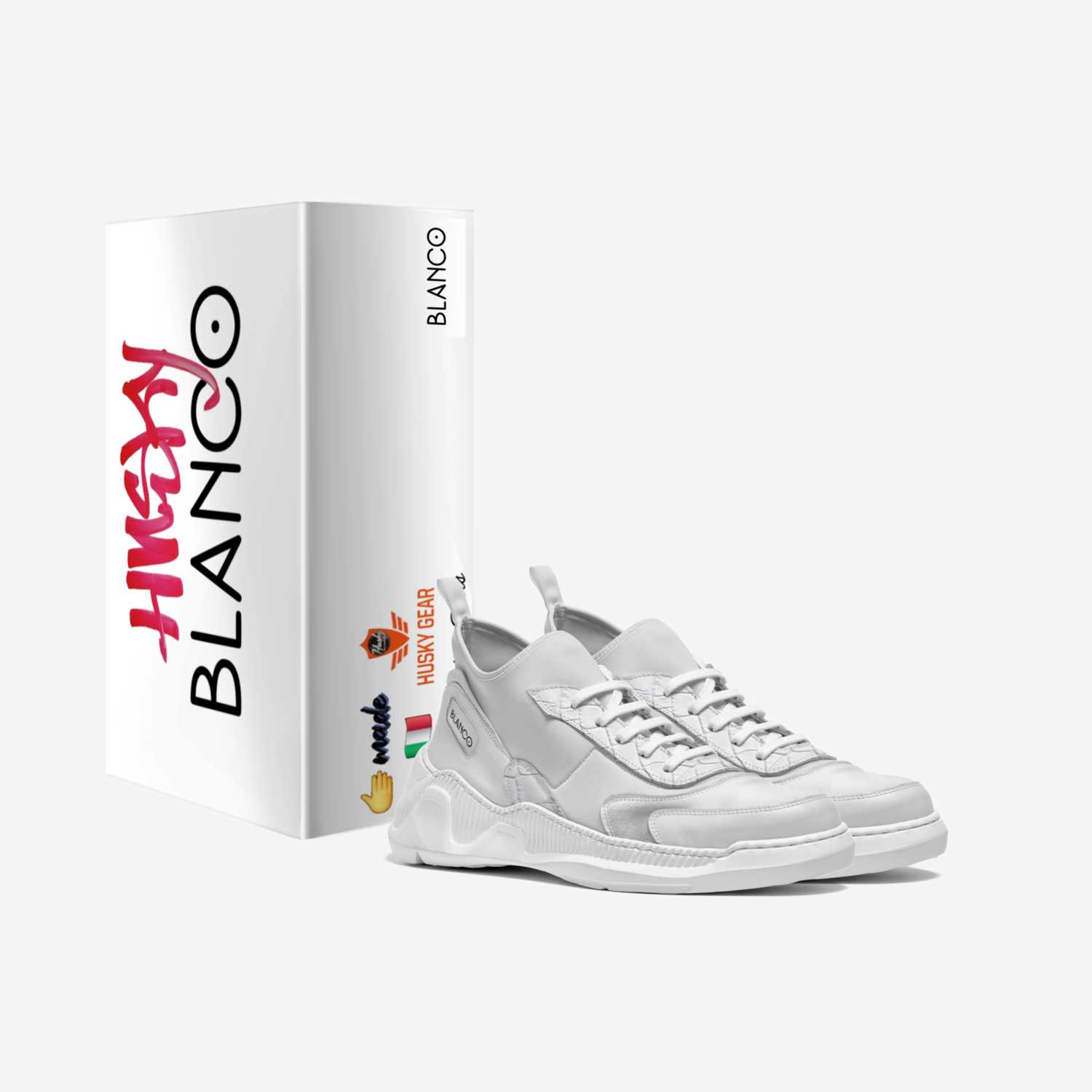Husky Blanco  custom made in Italy shoes by Wallace Davis | Box view