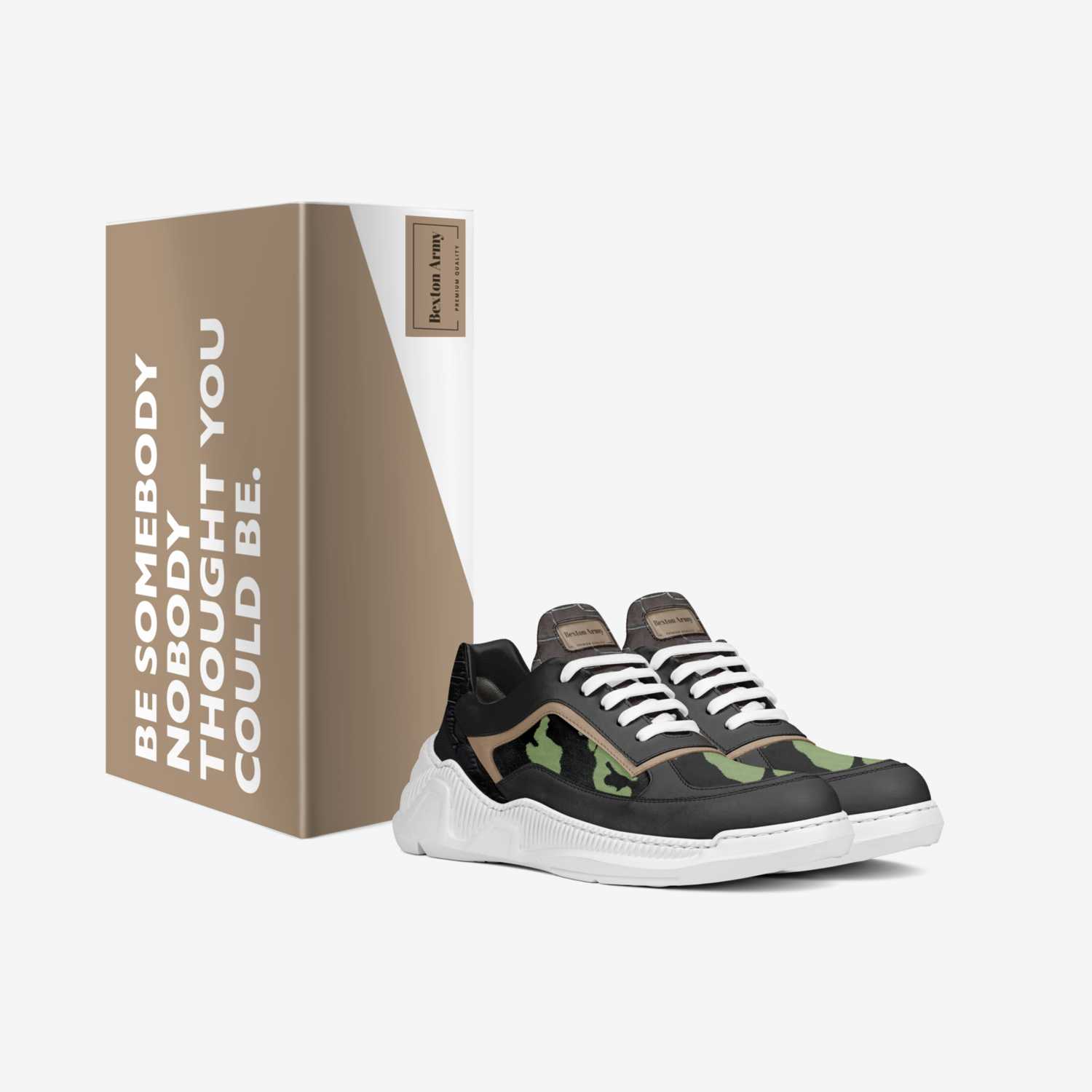 Bexton's Army custom made in Italy shoes by Jasmine Sheridan | Box view