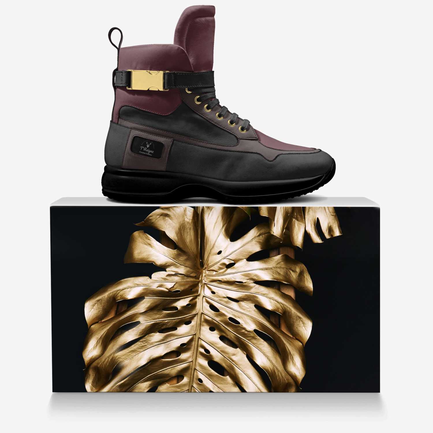 T'Reignz custom made in Italy shoes by Dawn Piercy | Over box view