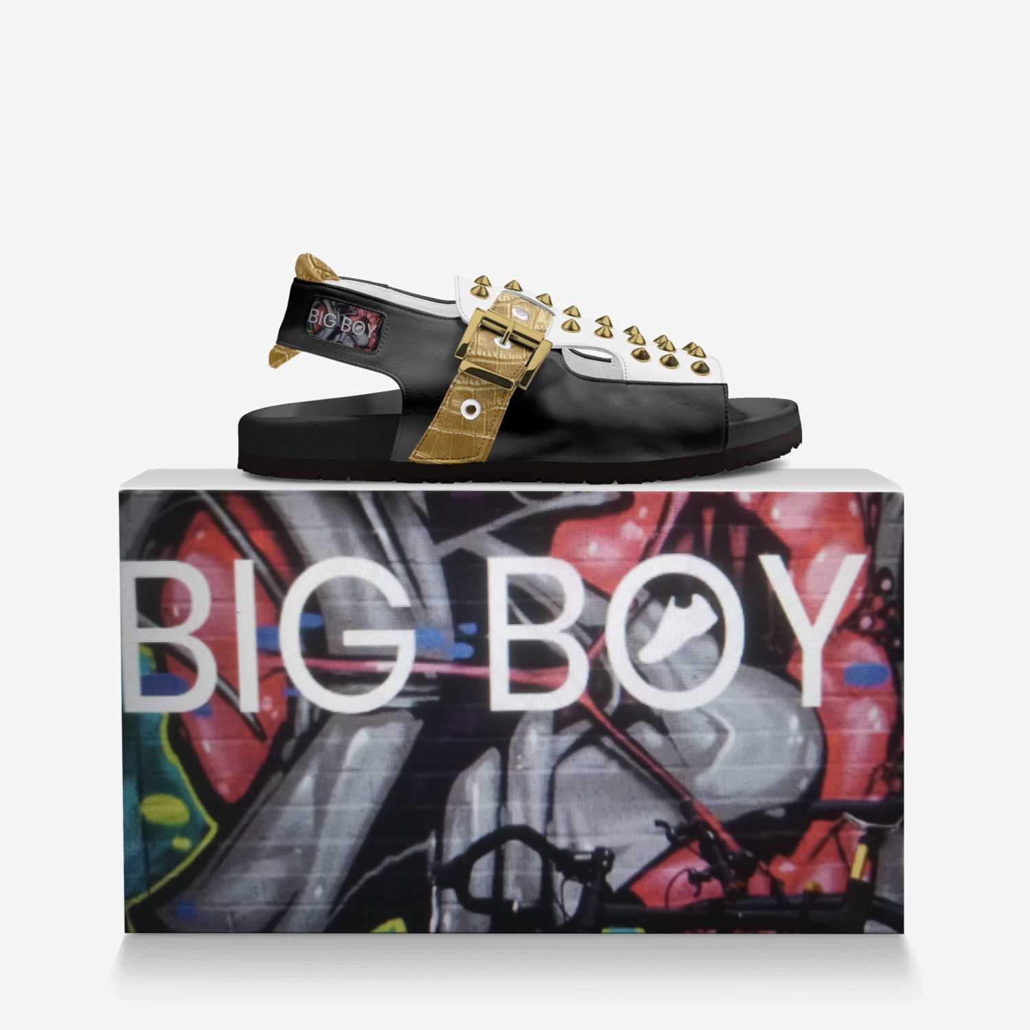 Big Boy Sneakers  custom made in Italy shoes by Sher-vawn Robinson | Over box view