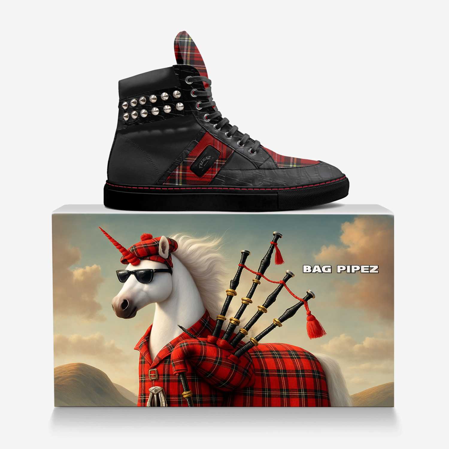 T'Reignz  custom made in Italy shoes by Dawn Piercy | Over box view