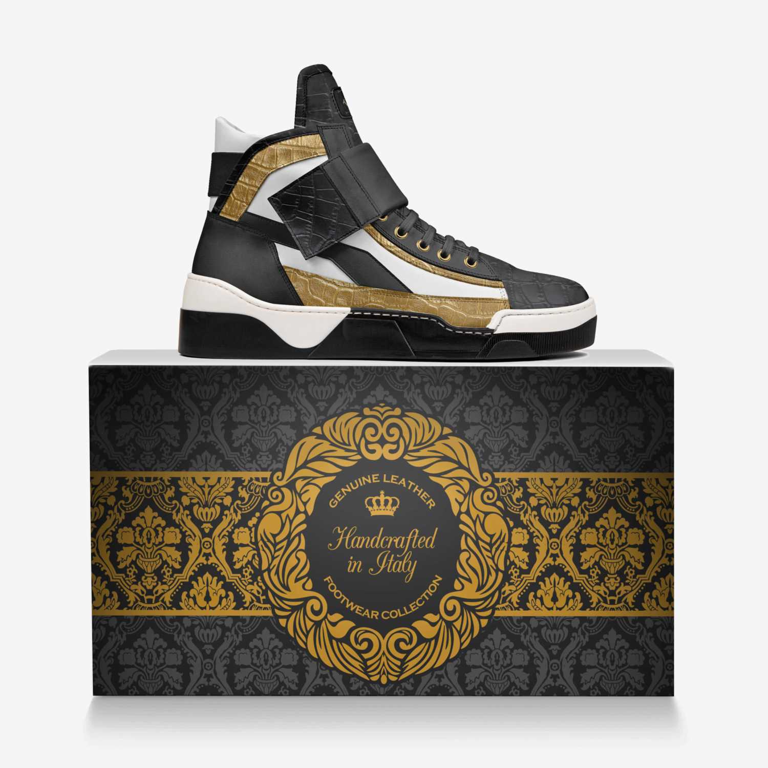 T'Reignz  custom made in Italy shoes by Dawn Piercy | Over box view