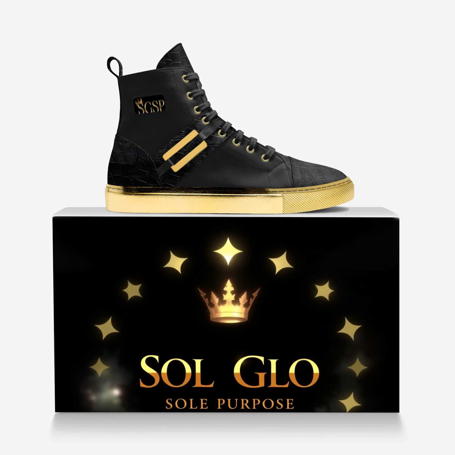 SGSP custom made in Italy shoes by Qwantana Gordon | Over box view
