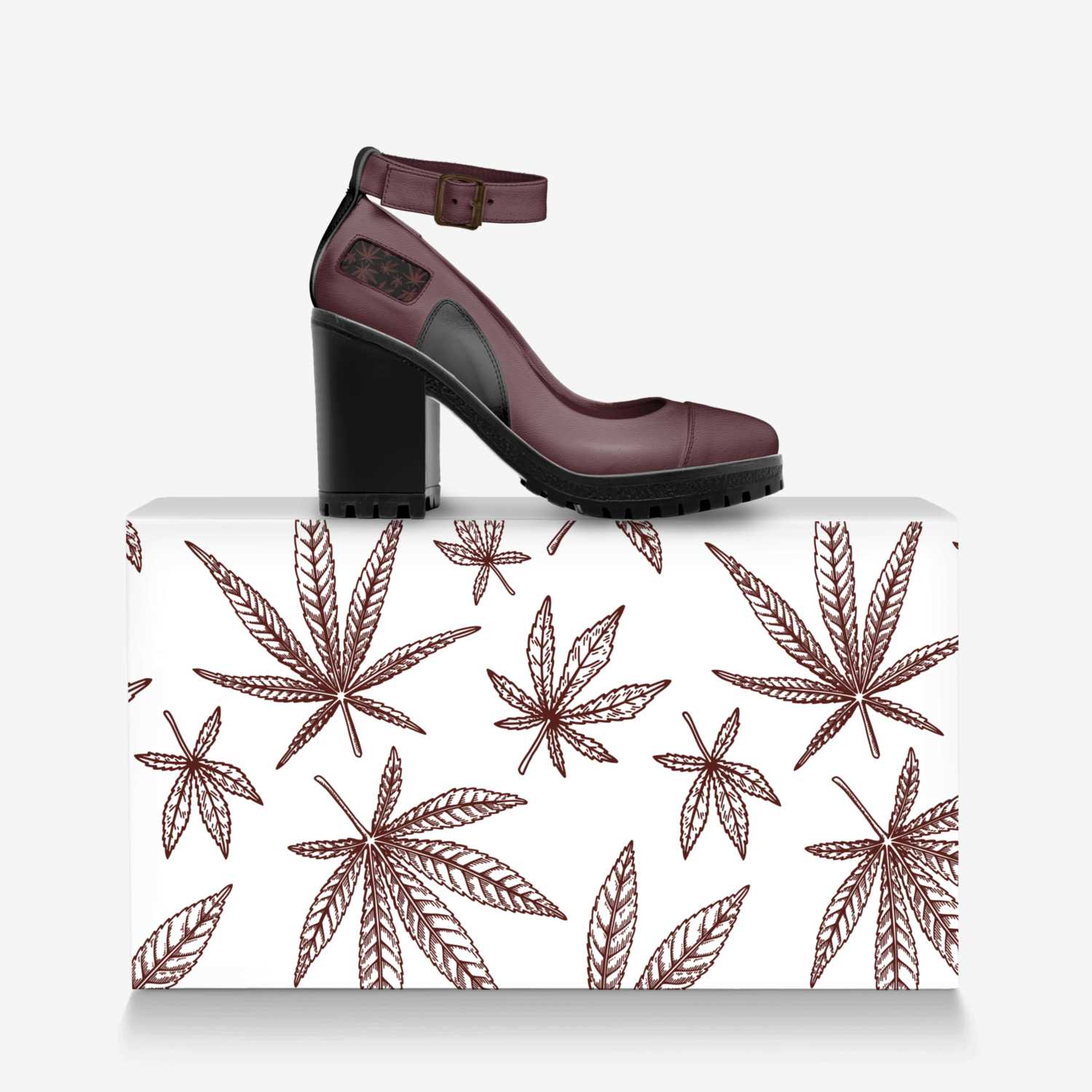 Sweet Terpenes custom made in Italy shoes by Heather Stanley | Over box view