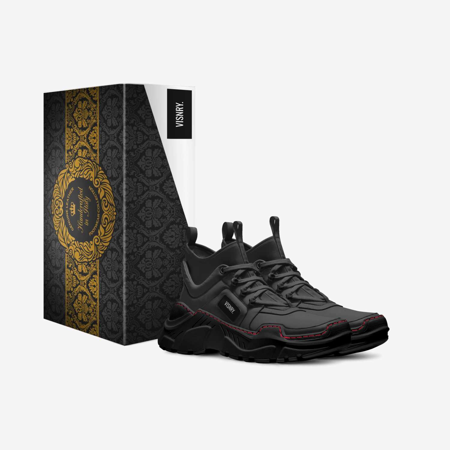 Burnpath custom made in Italy shoes by Dom The Visionary | Box view