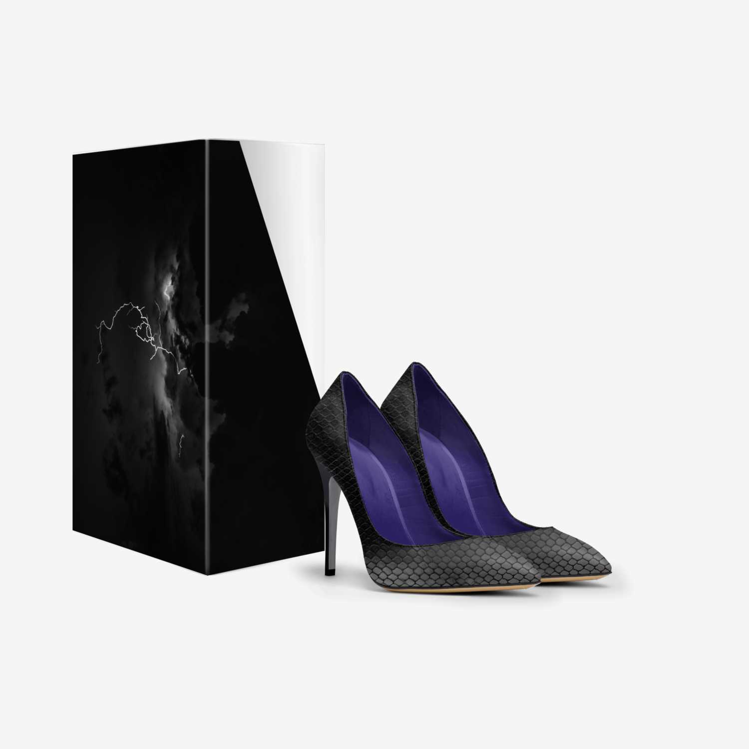 Tsunami|Storm custom made in Italy shoes by Sarah Frye | Box view
