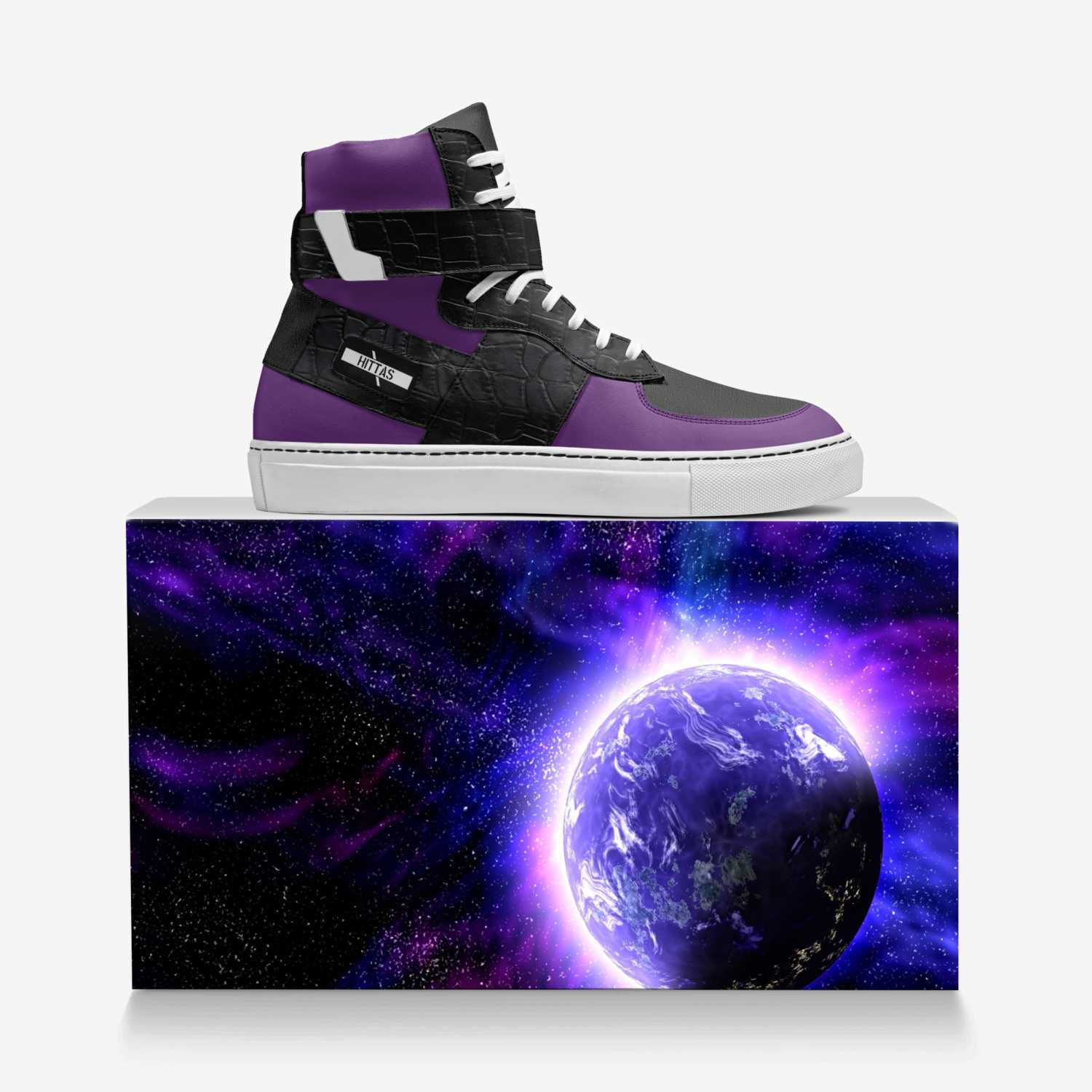 Hittas custom made in Italy shoes by Frankie Robinson | Over box view