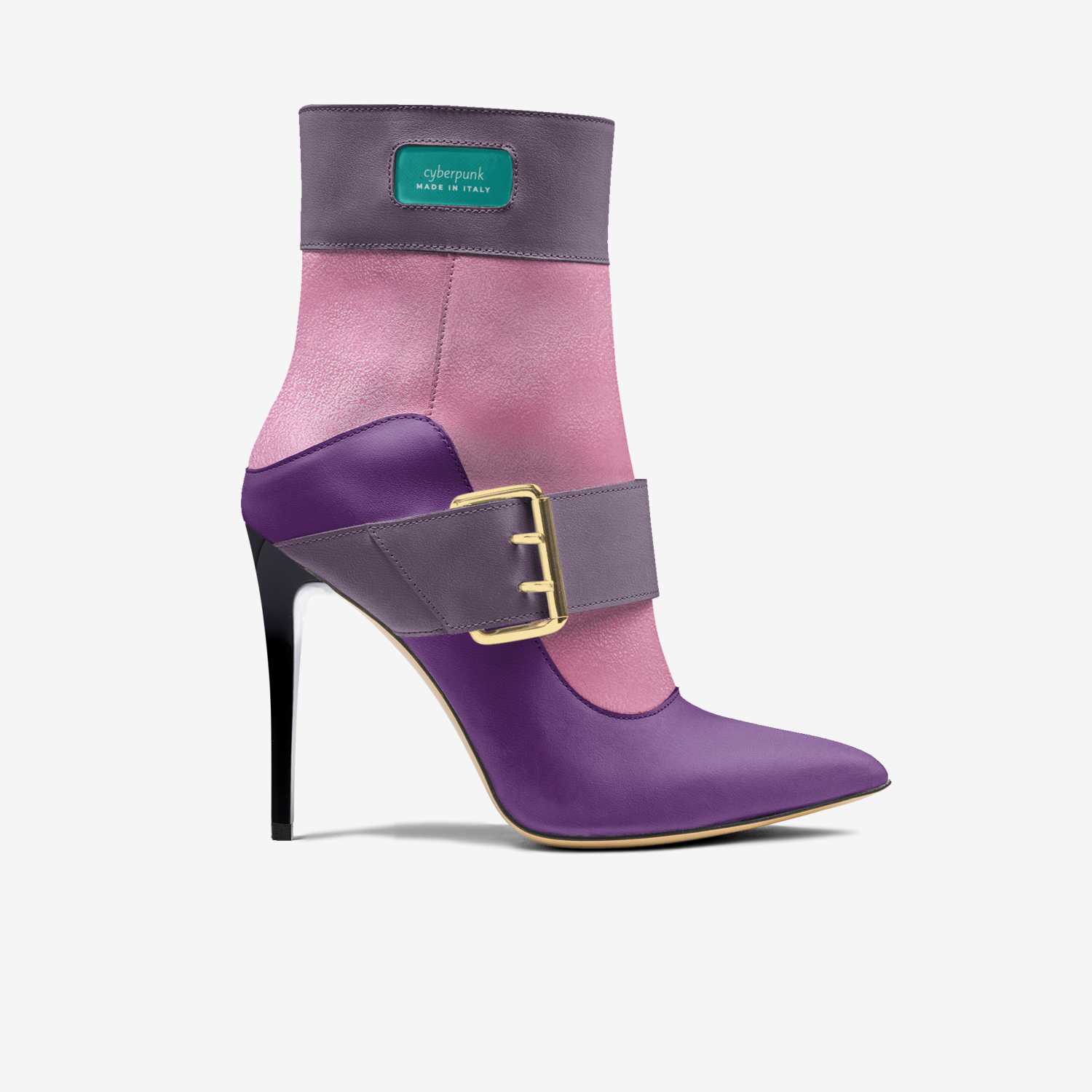 cyberpunk custom made in Italy shoes by Ny-leeka Jackson | Side view