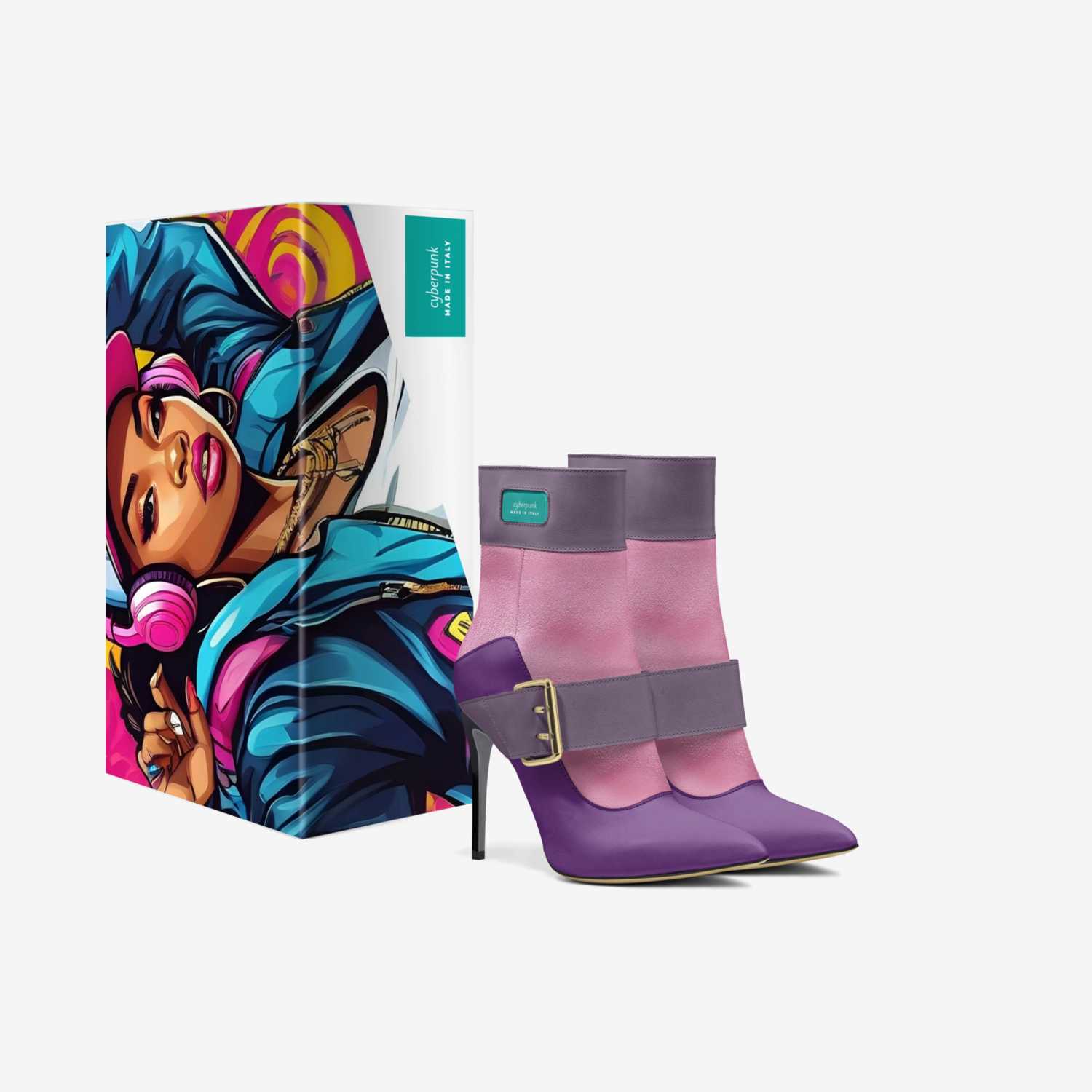 cyberpunk custom made in Italy shoes by Ny-leeka Jackson | Box view