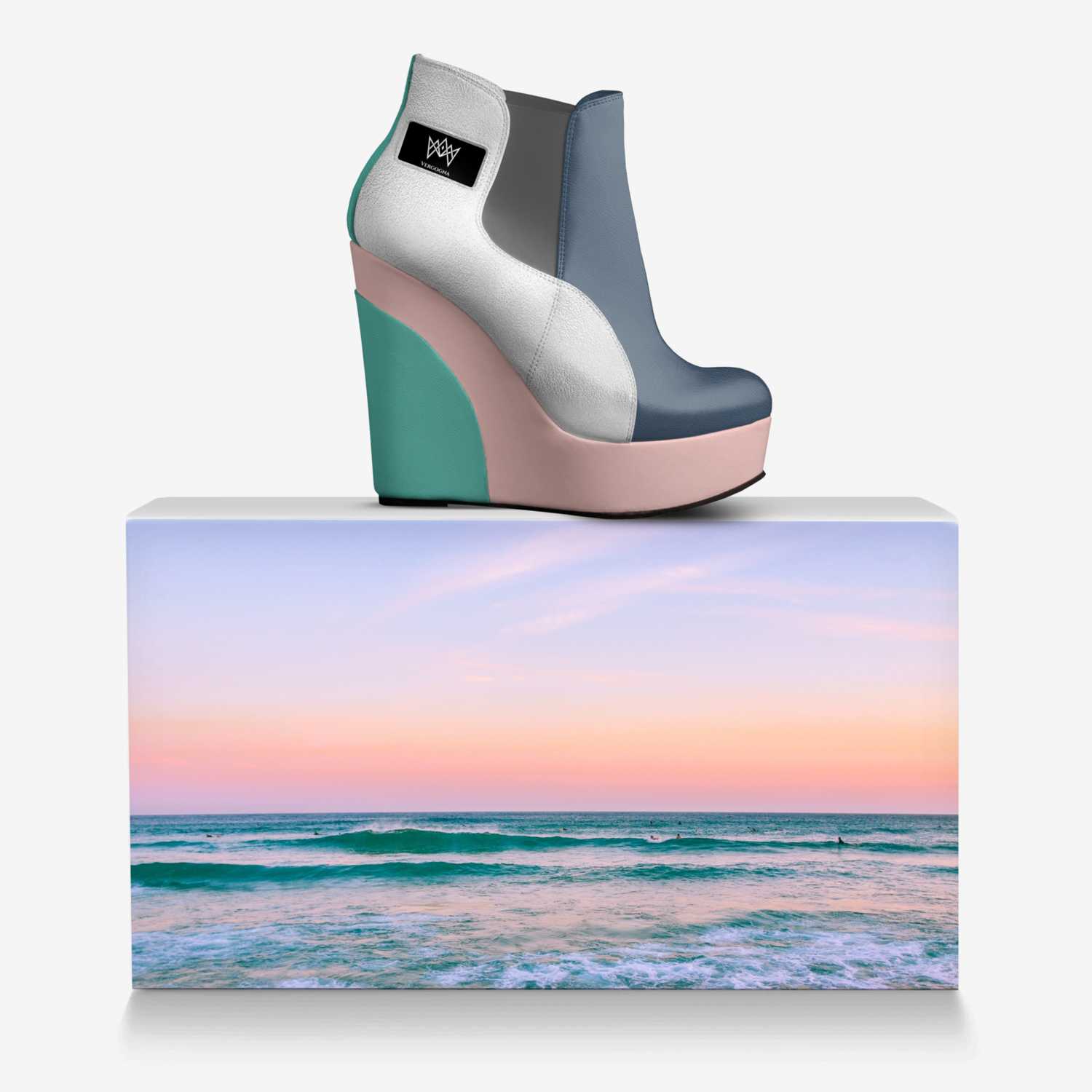 Capri custom made in Italy shoes by Laura Gandarillas | Over box view