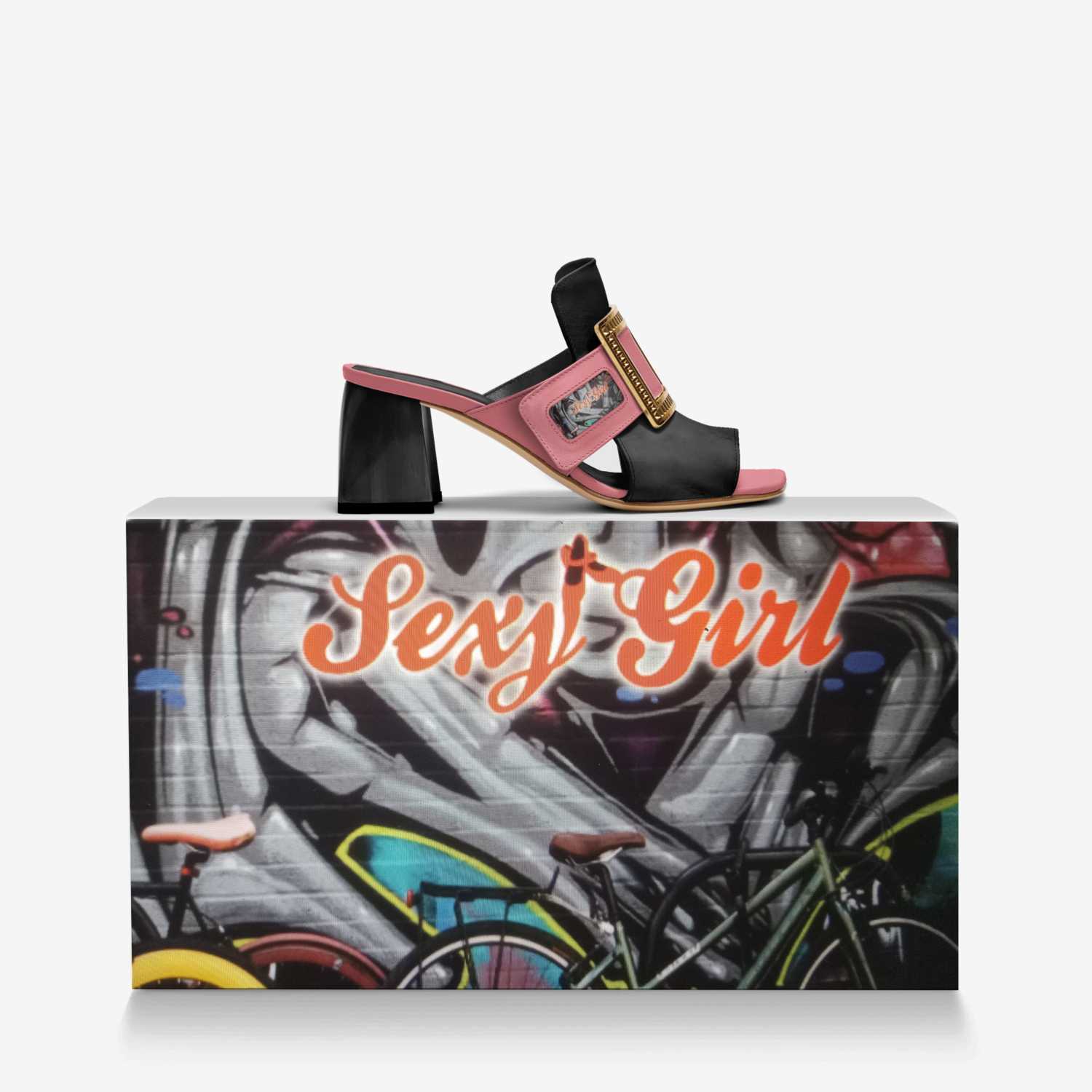 Sexy girl fashion  custom made in Italy shoes by Sher-vawn Robinson | Over box view
