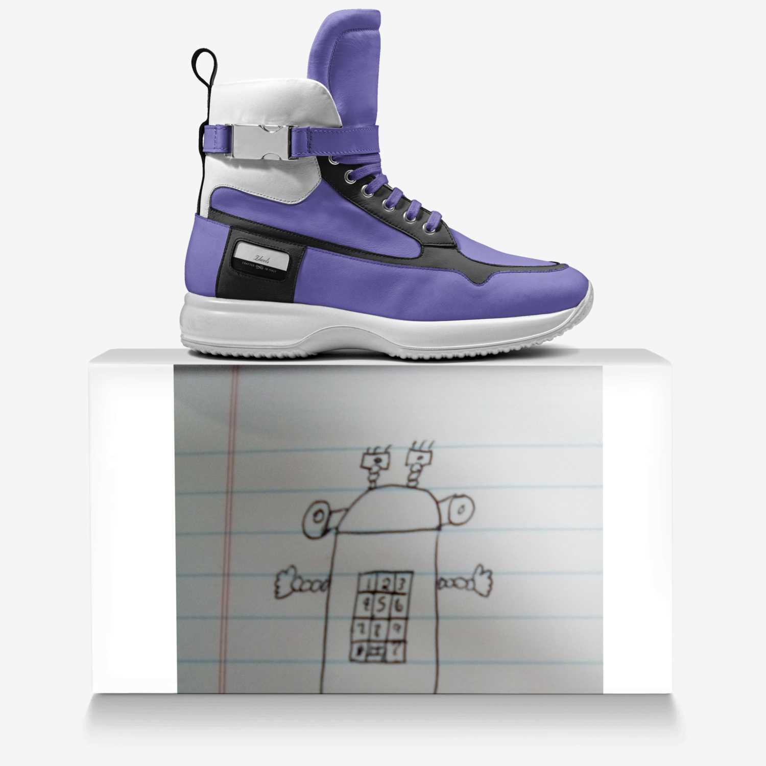 Zheels custom made in Italy shoes by Marcus Len Francis Davis | Over box view