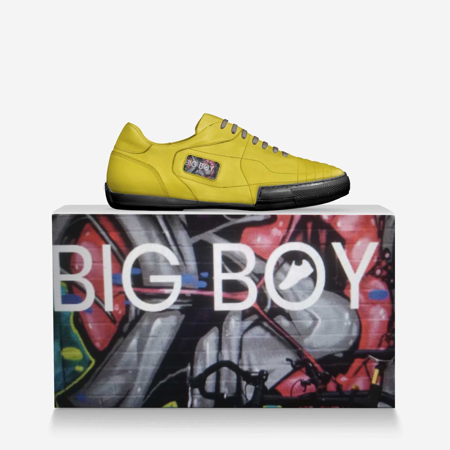 Big Boy Sneakers  custom made in Italy shoes by Sher-vawn Robinson | Over box view