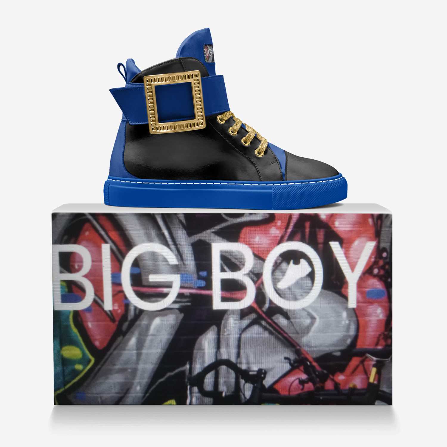 Big Boy Sneaker  custom made in Italy shoes by Sher-vawn Robinson | Over box view