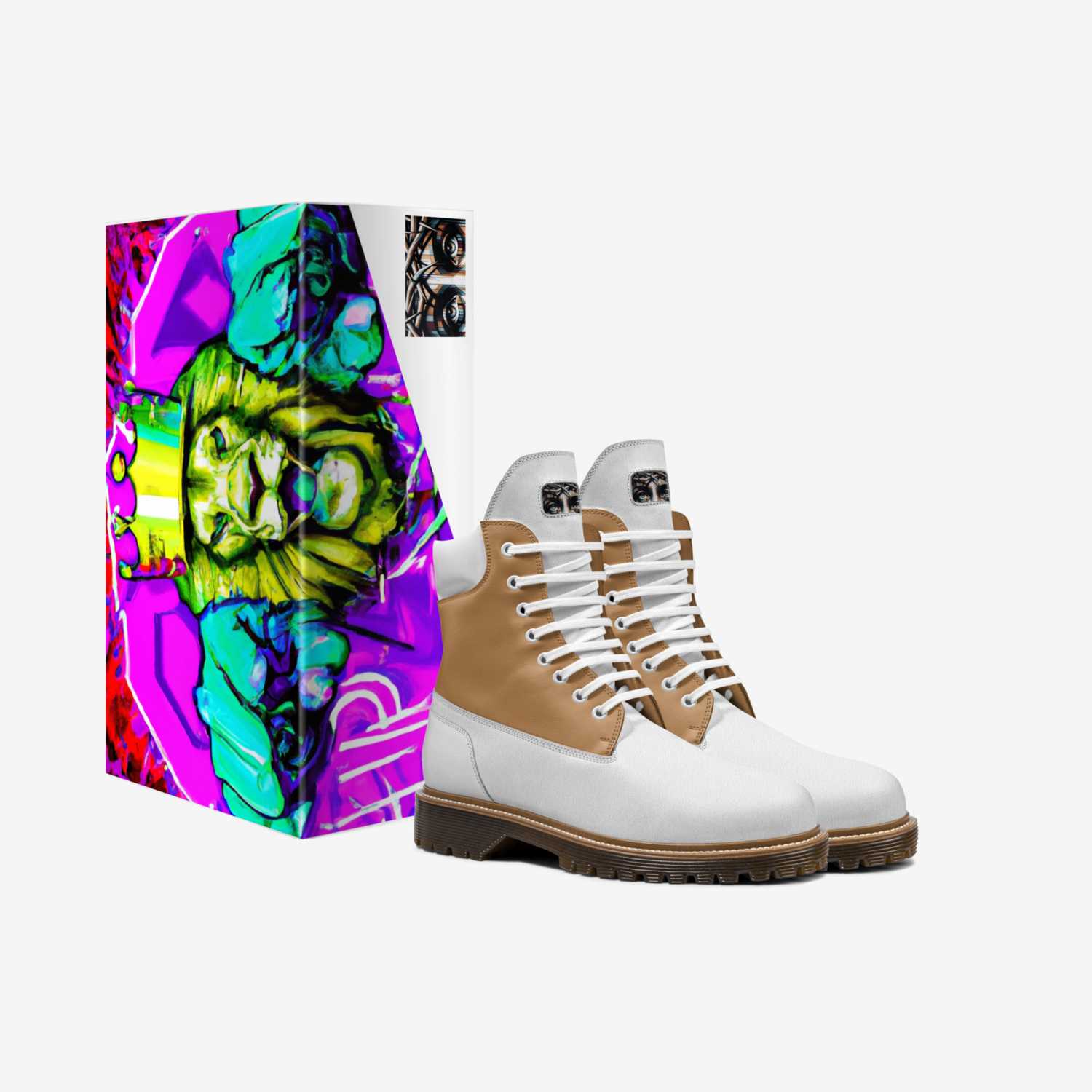 concrete lion custom made in Italy shoes by Rodney R. | Box view