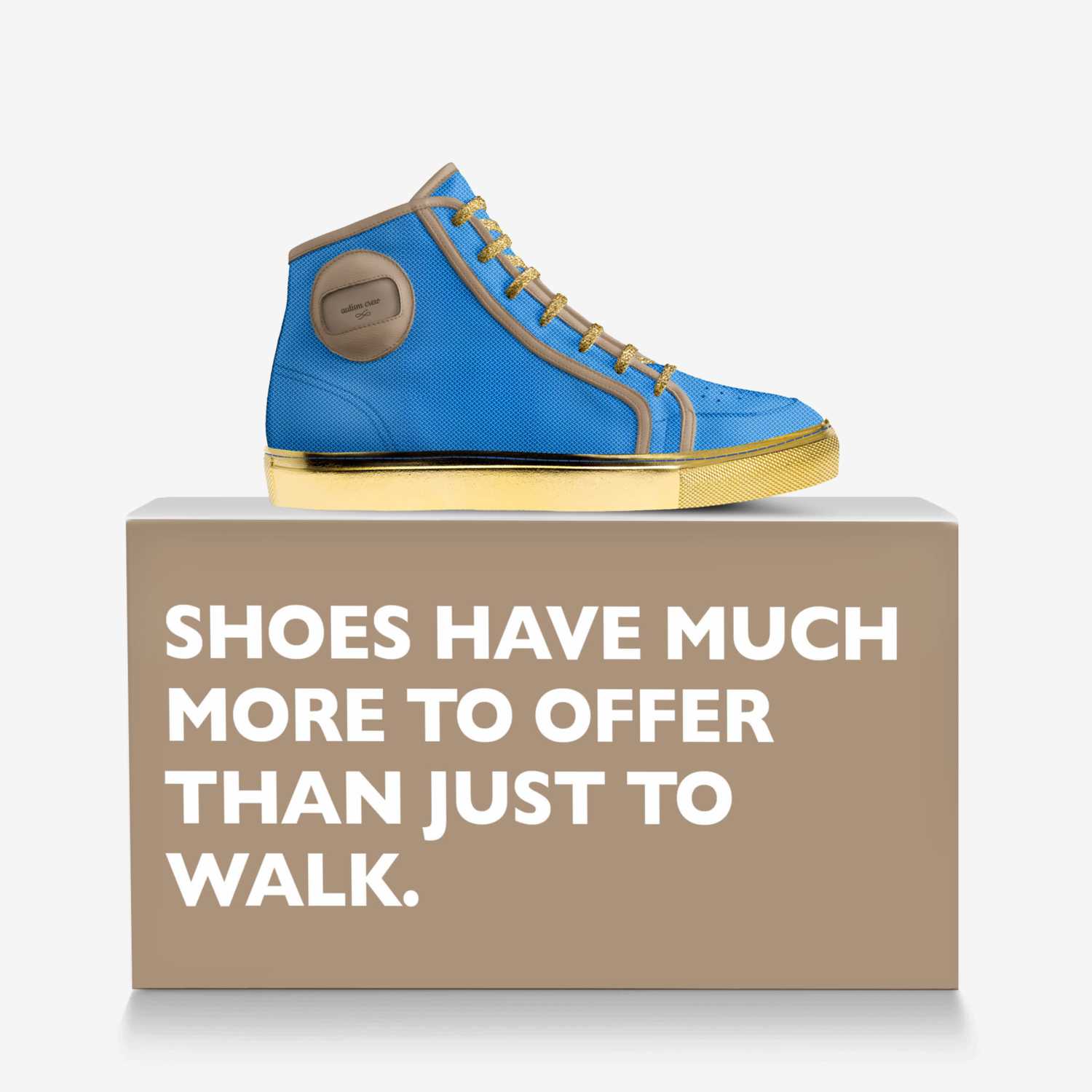 autism mama custom made in Italy shoes by Trēsha Judson | Over box view