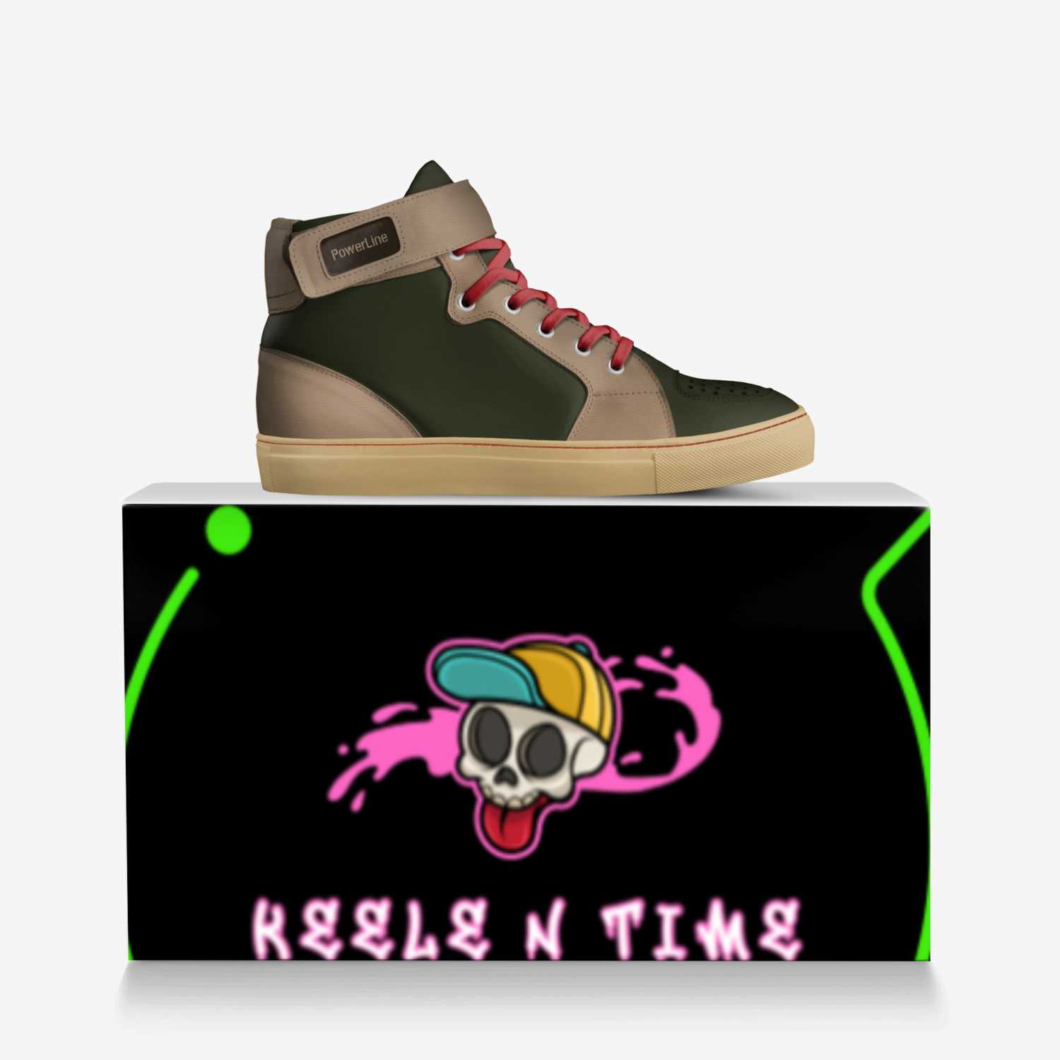 Powerline custom made in Italy shoes by Leslie Keele | Over box view