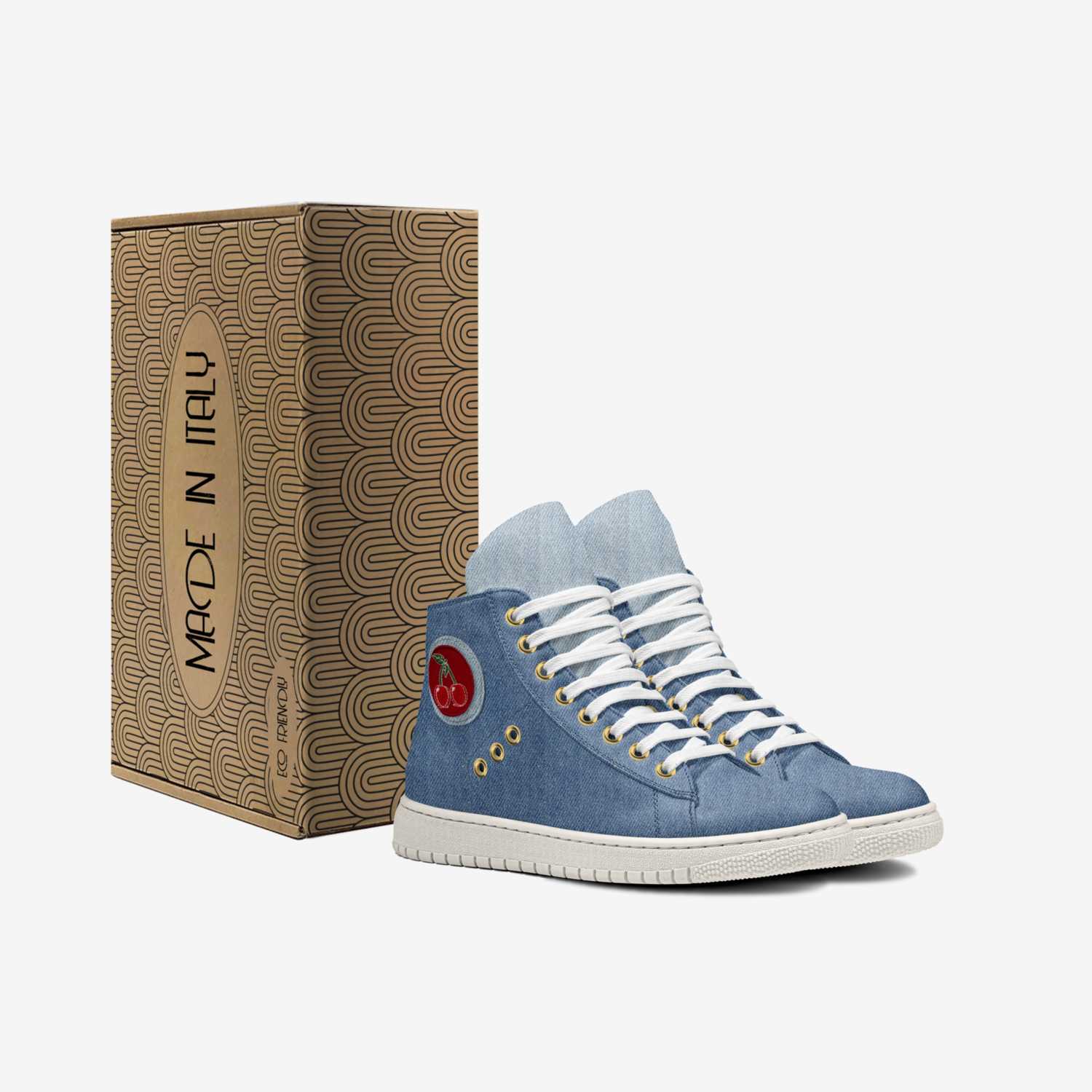 concrete lion custom made in Italy shoes by Rodney R. | Box view