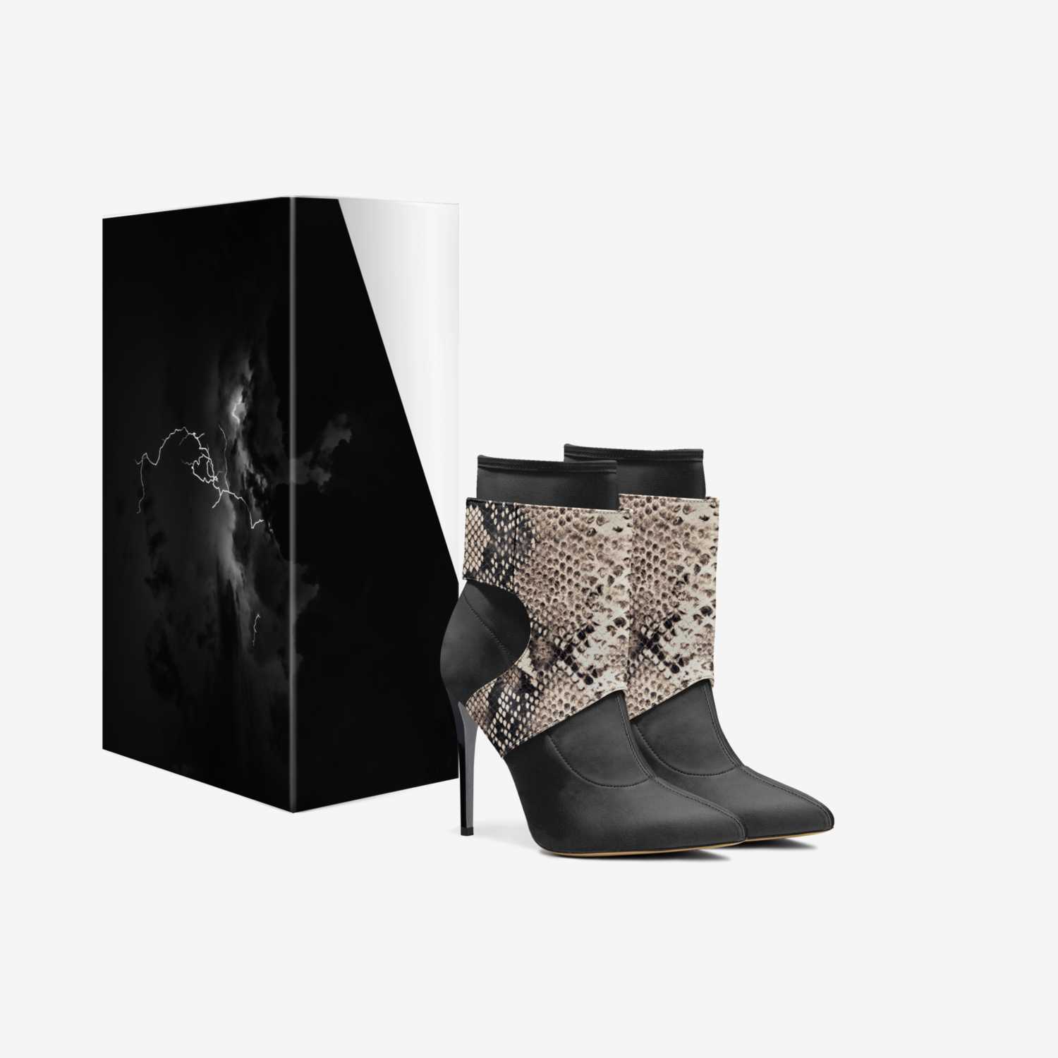 Tsunami|Storm custom made in Italy shoes by Sarah Frye | Box view
