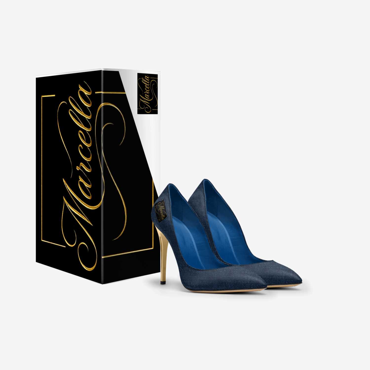 Denim Siren custom made in Italy shoes by Tasha Moss | Box view