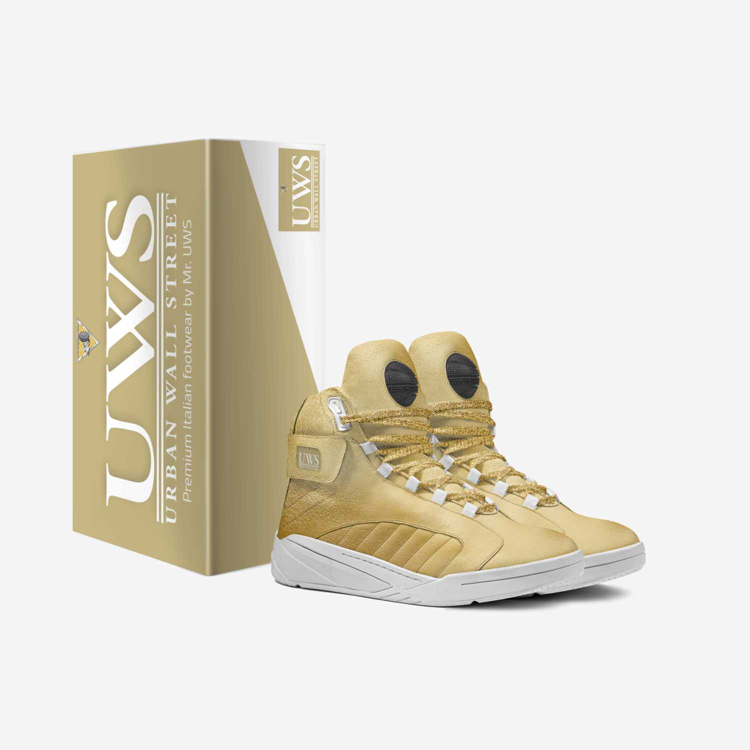 Golden Hoopz custom made in Italy shoes by Urbanwallstreet Earl | Box view