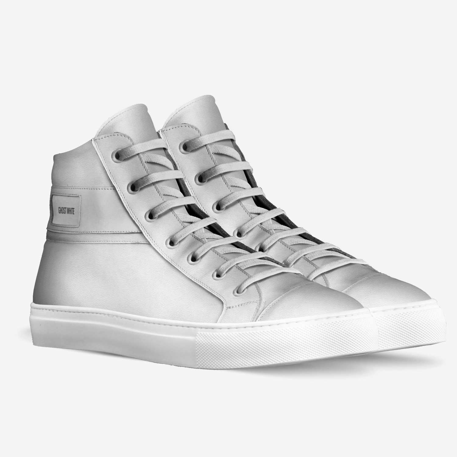 Ghost White custom made in Italy shoes by Kaylyn Smith | Double view